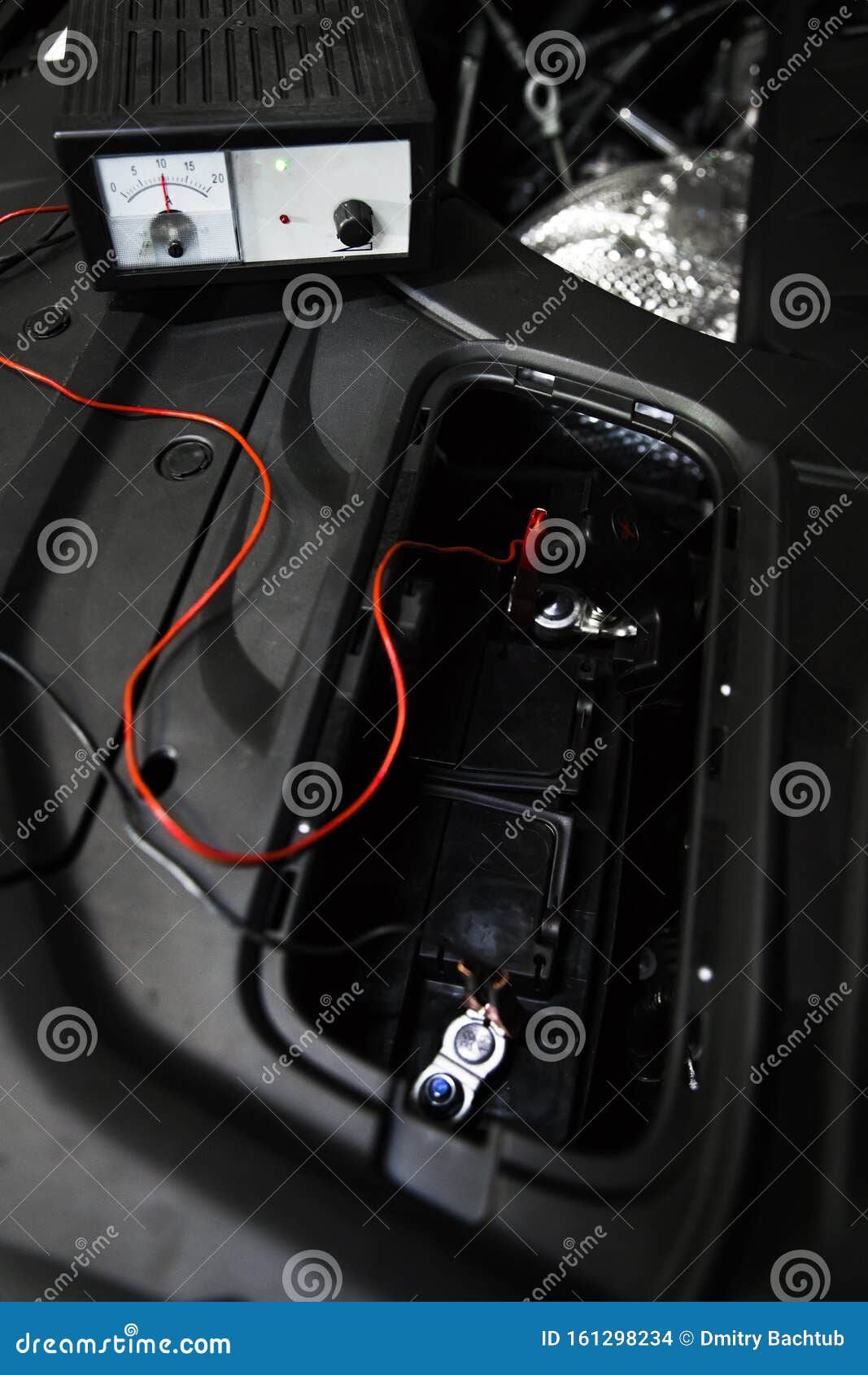 Charging the Car Battery from the Charger Stock Photo Image of