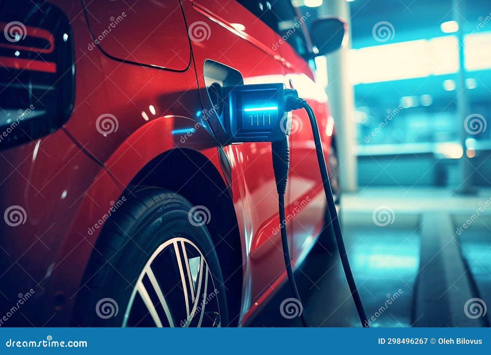 Charging an Electric Car at a Charging Station. Stock Image Image of