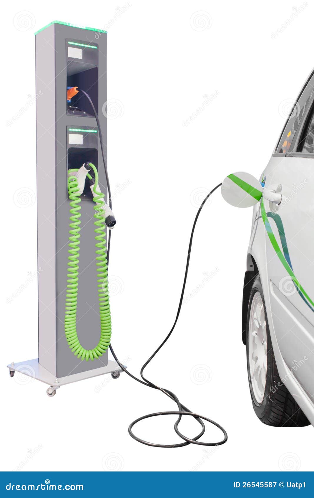 Charging of a hibrid car stock image. Image of charging 26545587