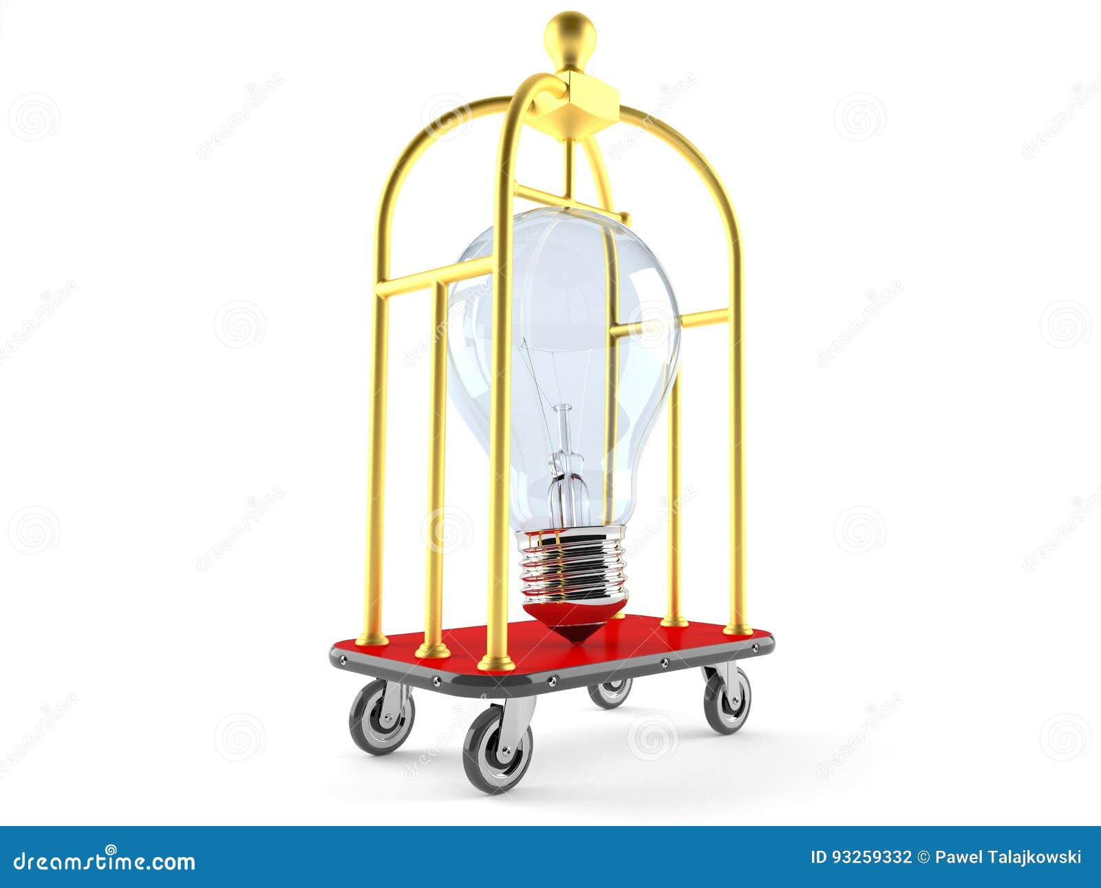 Chariot De Bagage D'hôtel Avec L'ampoule Illustration Stock