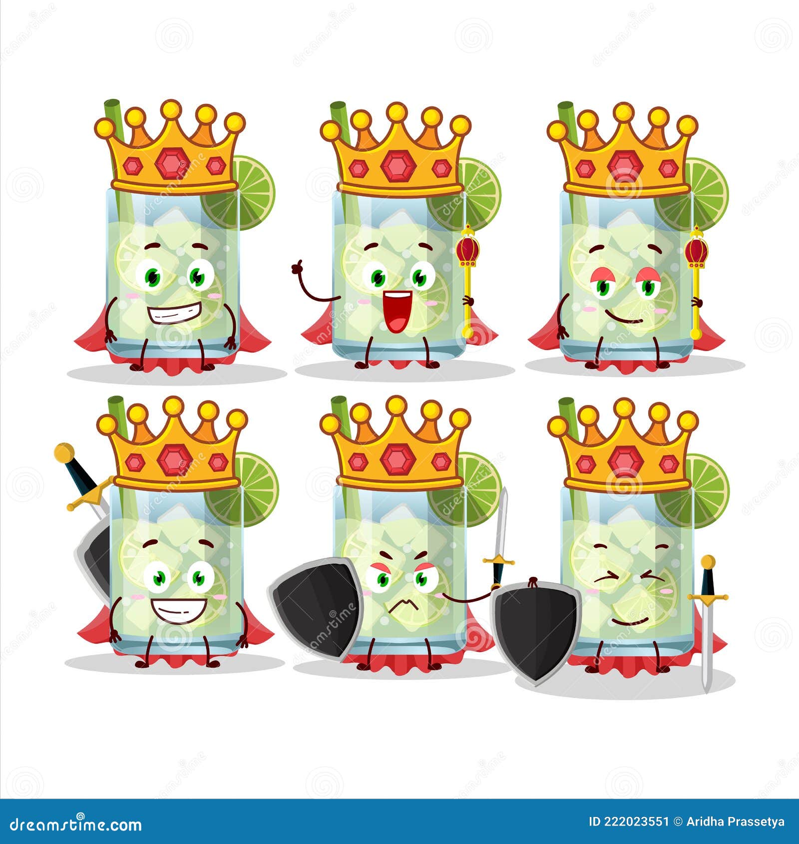 A Charismatic King Guaro Cartoon Character Wearing a Gold Crown Stock
