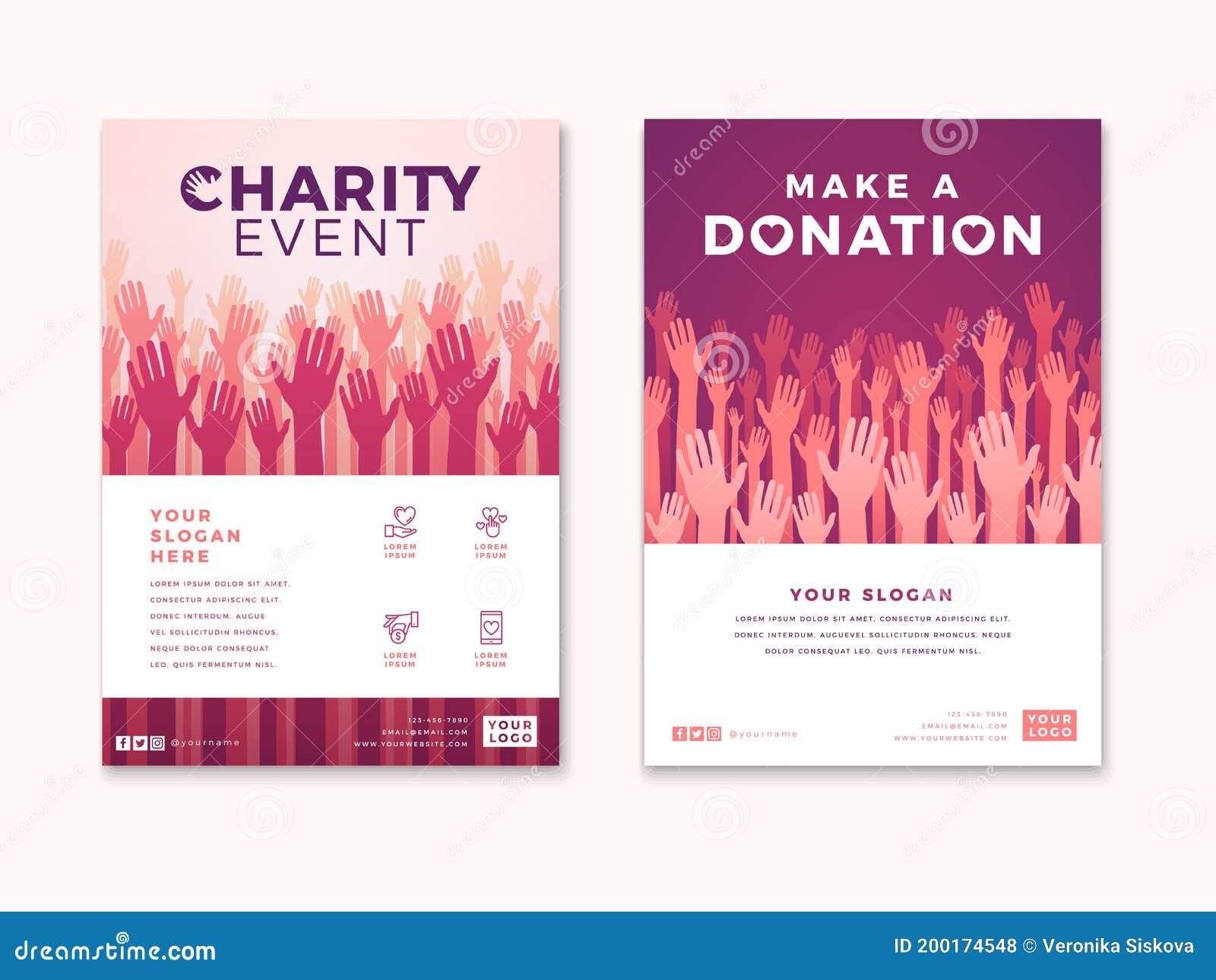 Charity and Donation Poster Design Templates Stock Vector For Donation Flyer Template