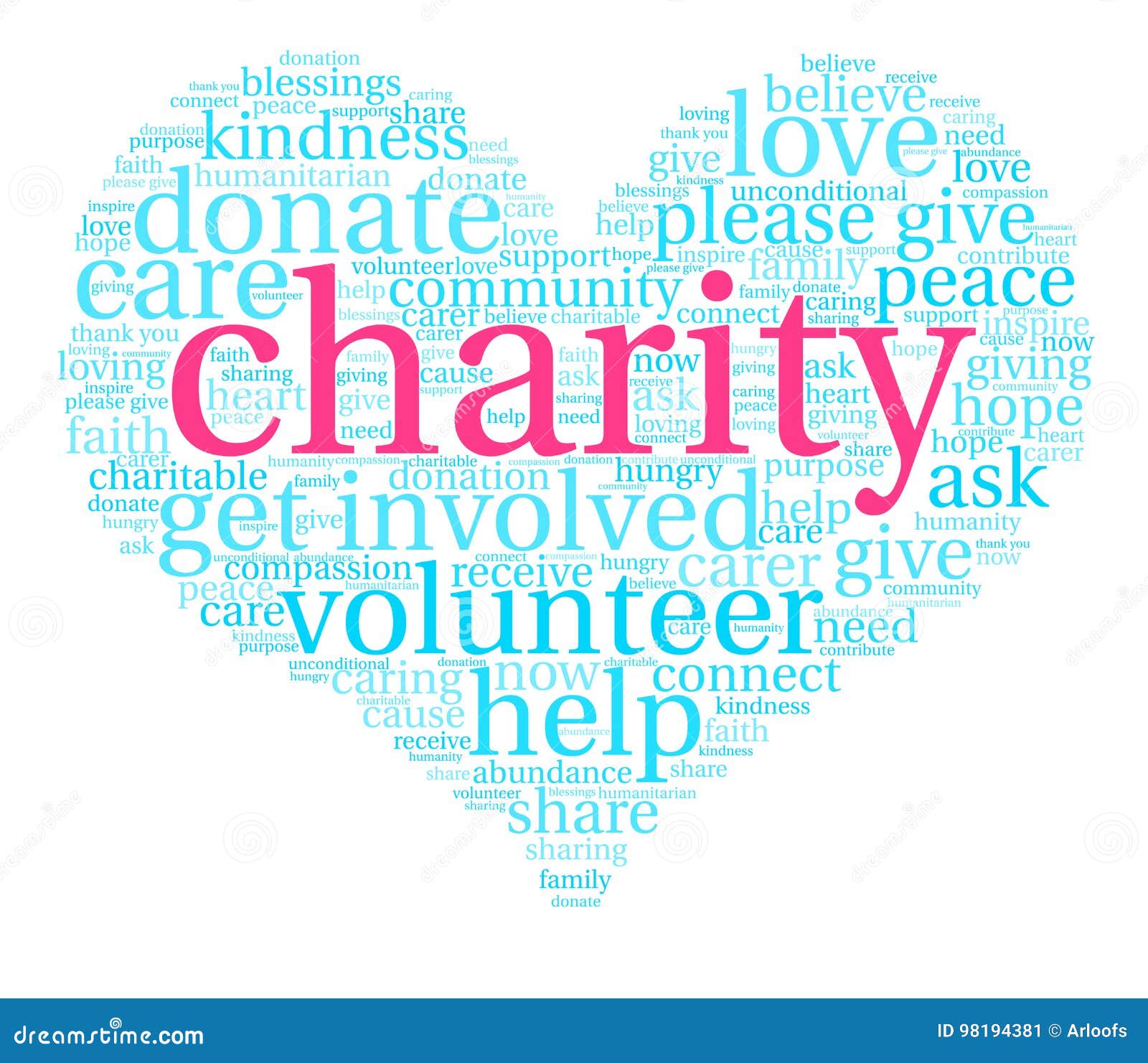 Charity Word Cloud stock illustration. Illustration of abundance 98194381