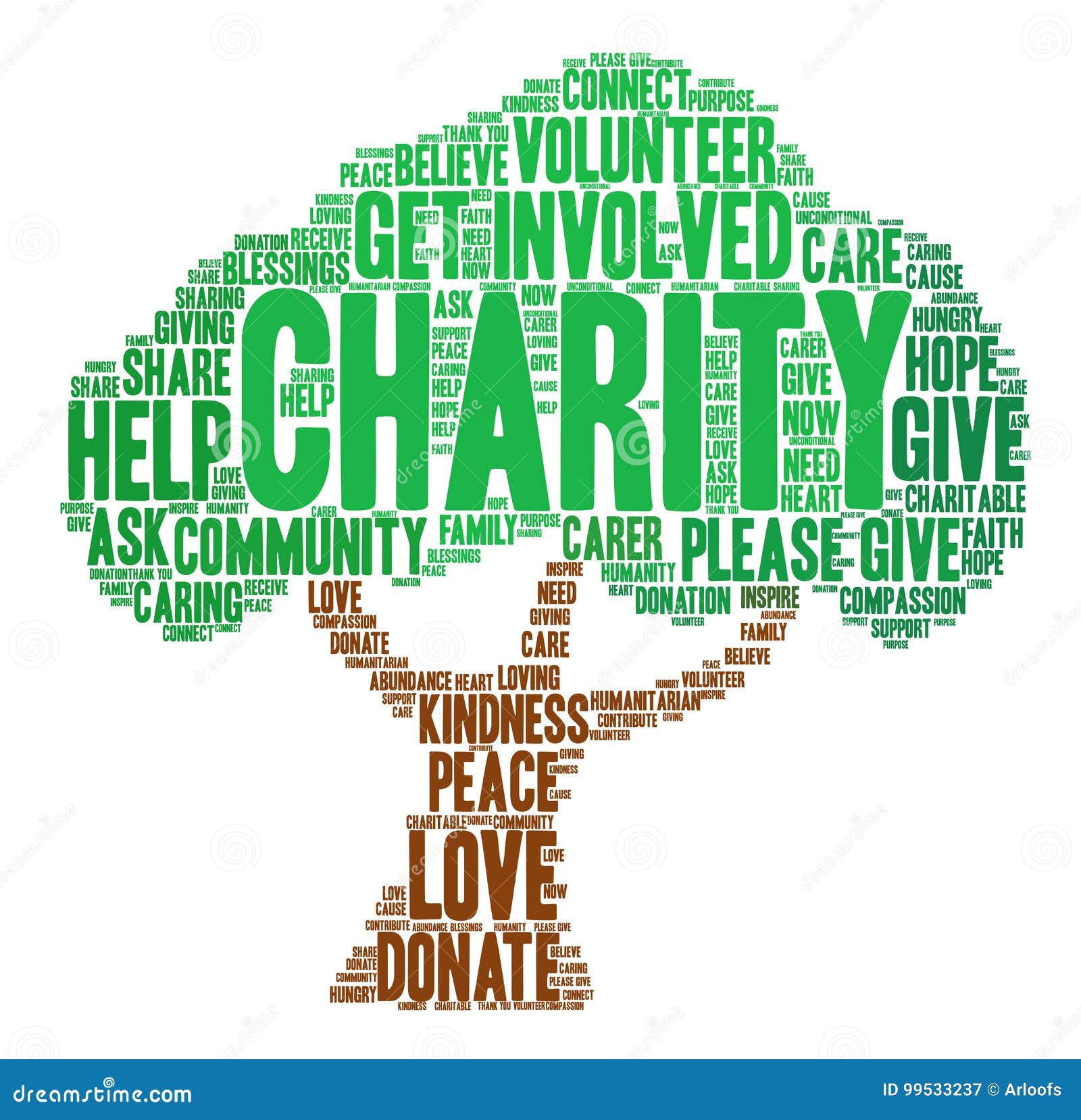 Charity Word Cloud stock vector. Illustration of cause 99533237