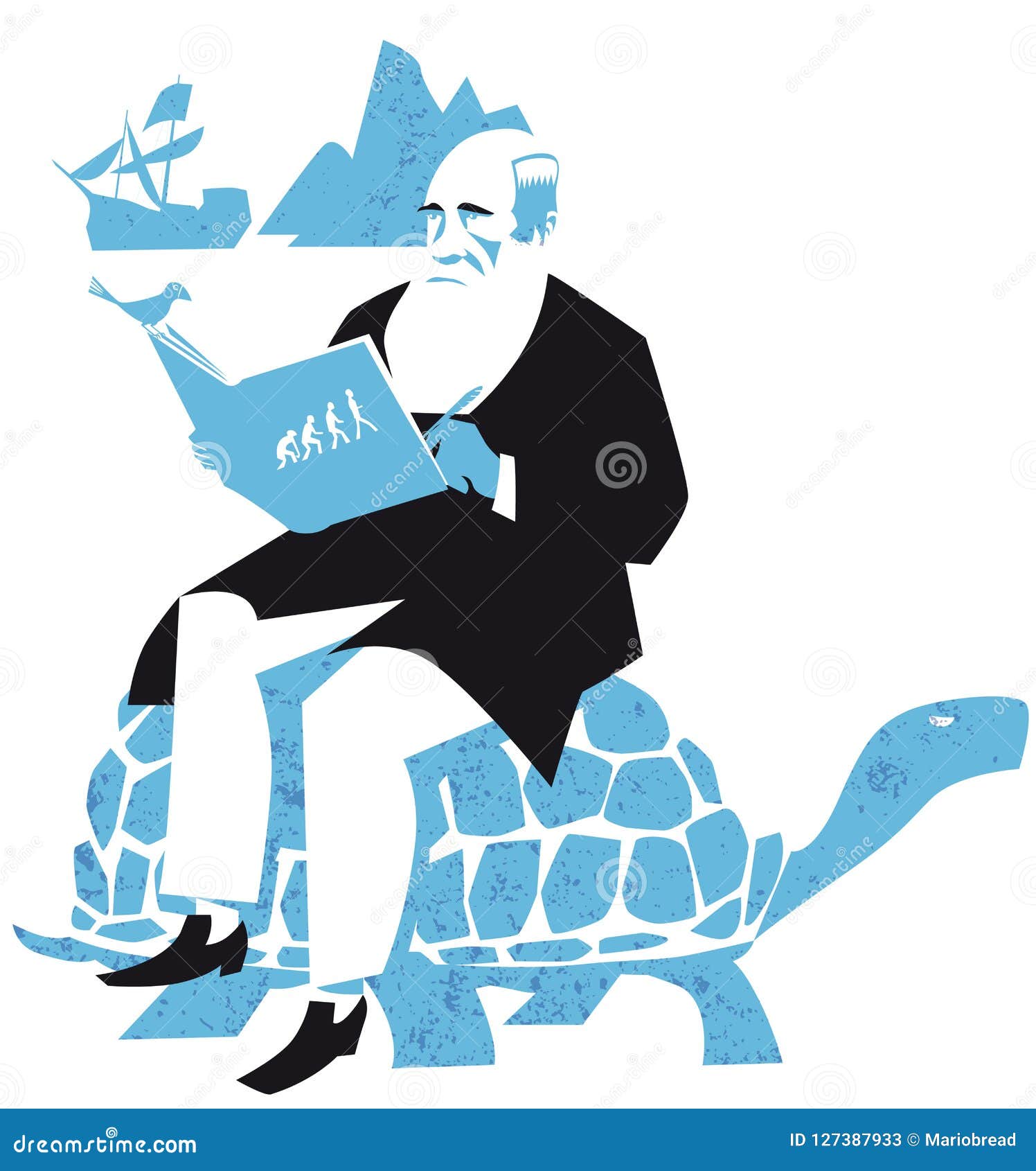 Darwin Evolution Icon Set Cartoon Vector 115807945