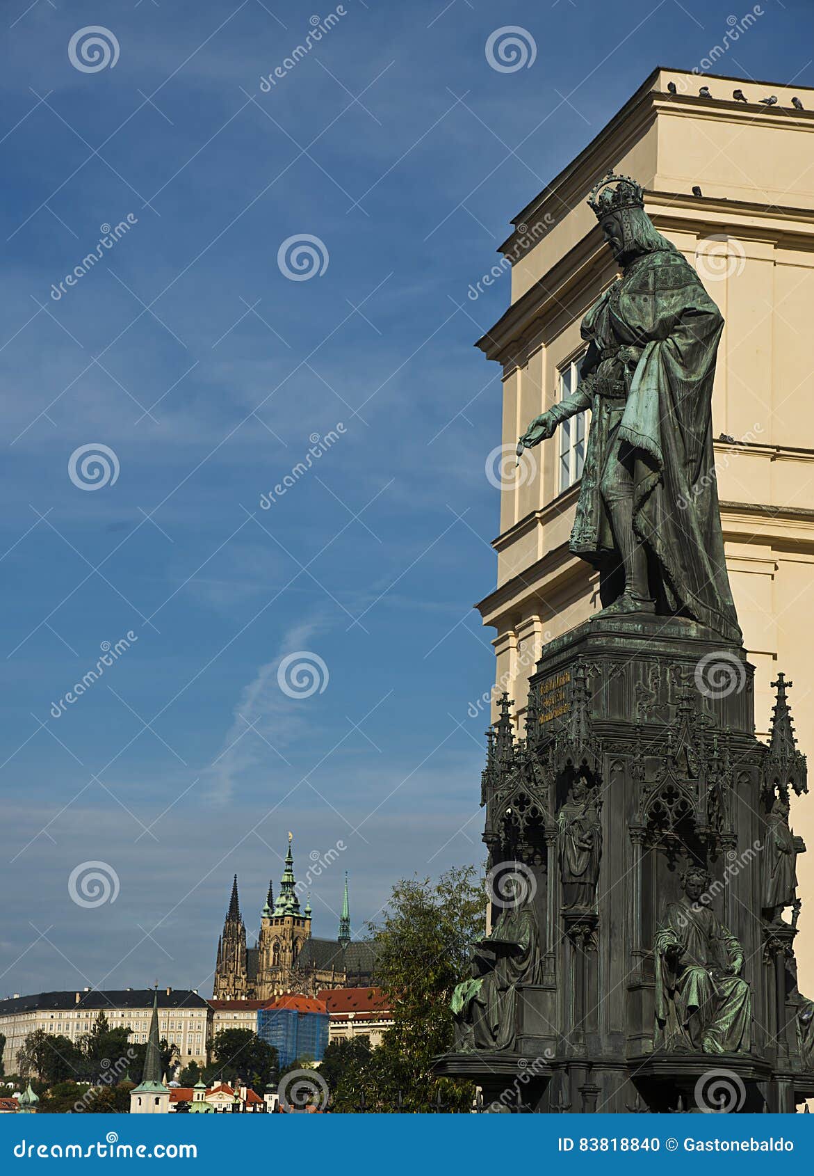 charles iv statue, prague,czech republic