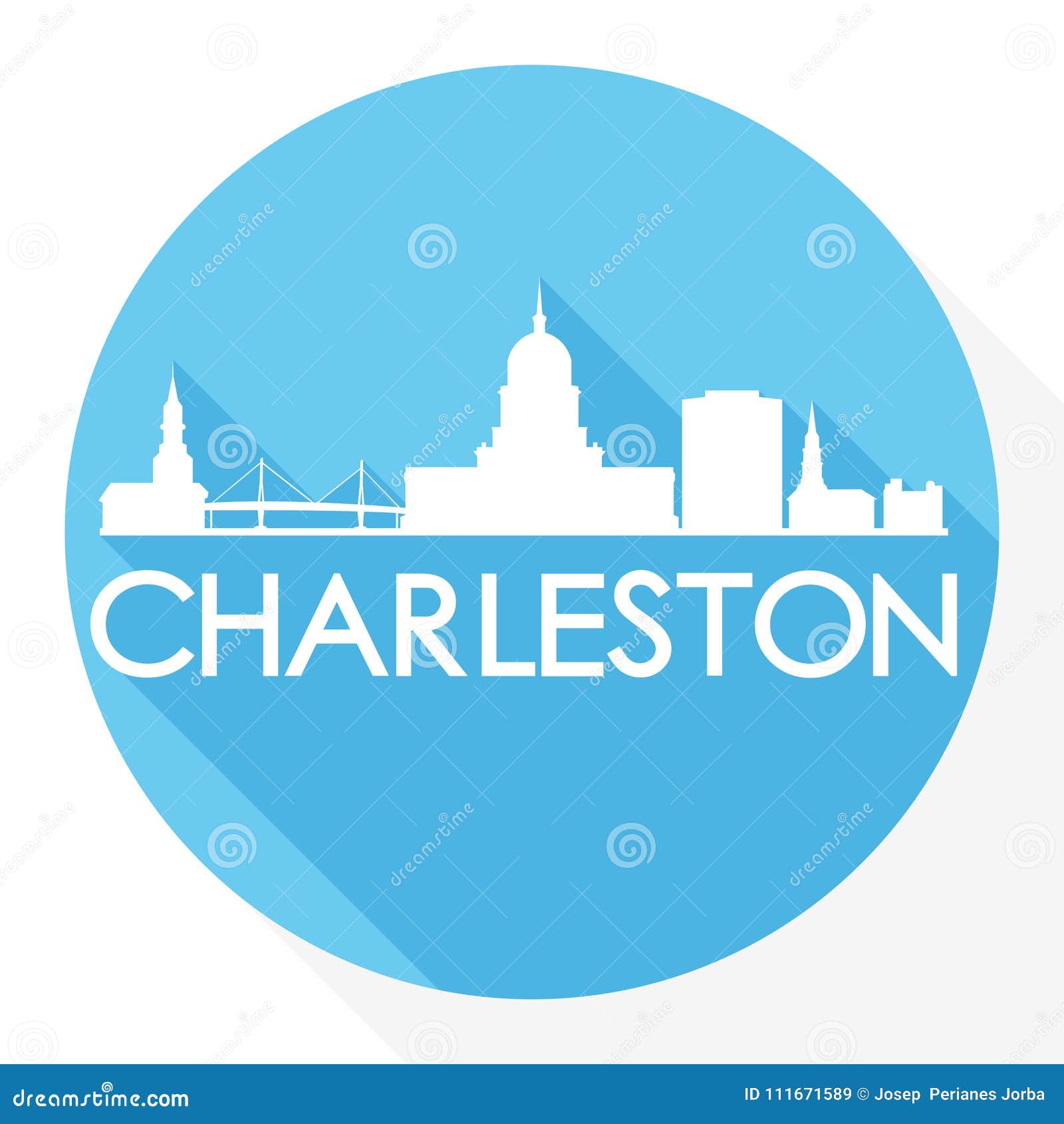 Charleston South Carolina Round Icon Vector Art Flat Shadow Design ...