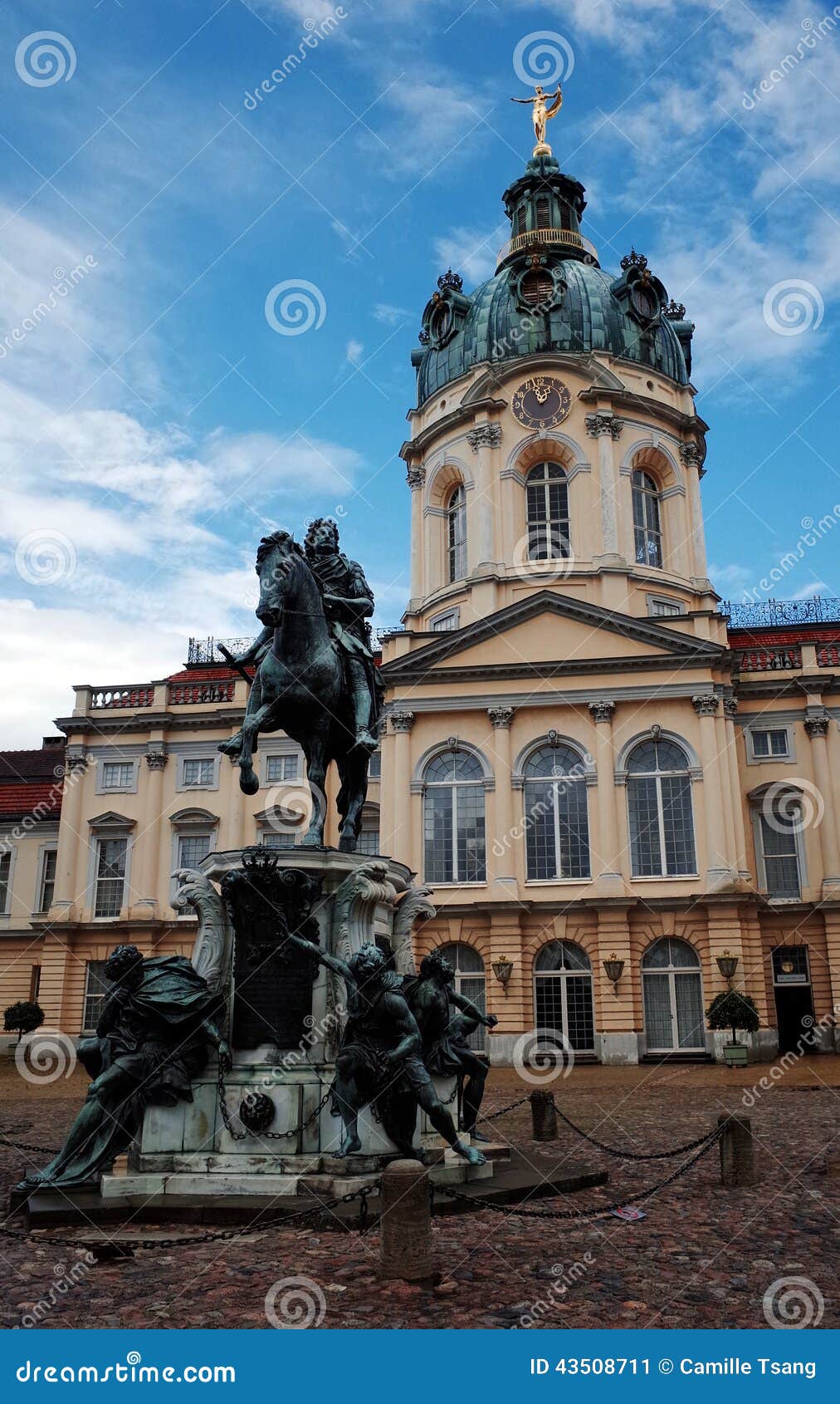 Charlottenburg Palace with Equestrian Monument Berlin Stock Image