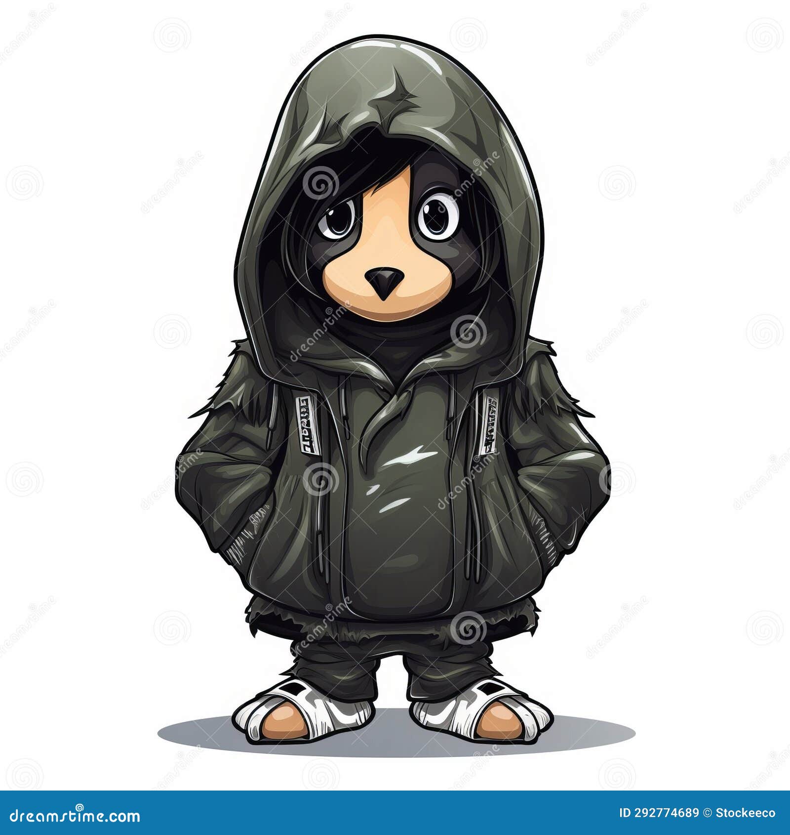 Download A Girl In A Hoodie With A Mask On Her Face | Wallpapers.com