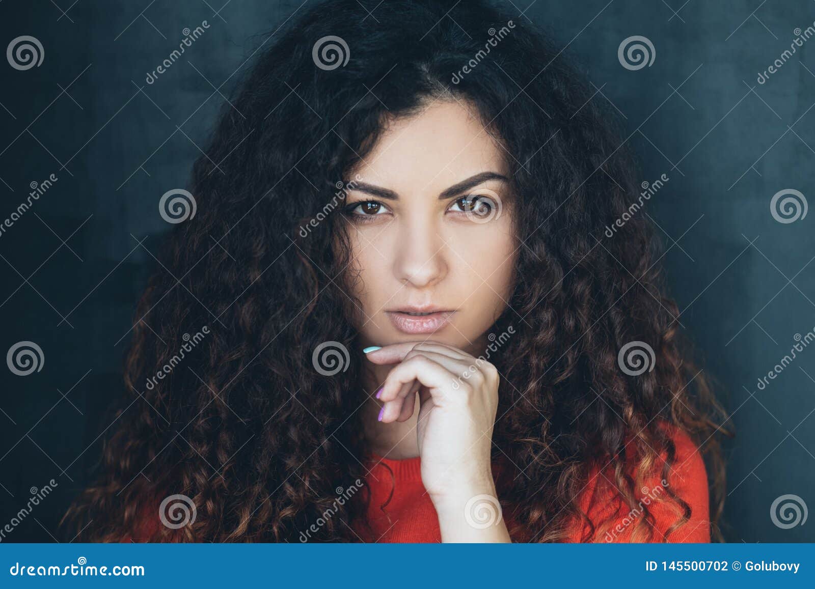 Charming Attractive Emotional Lady Portrait Stock Photo - Image of ...