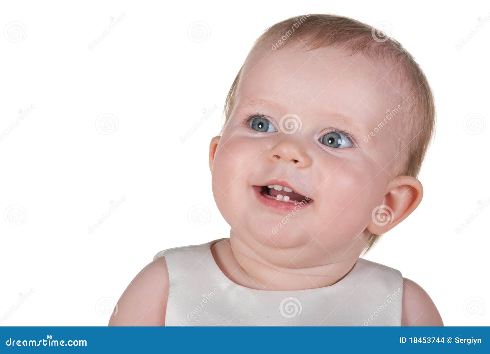Charming Baby Showing First Teeth Stock Photo - Image of teeth, girl ...