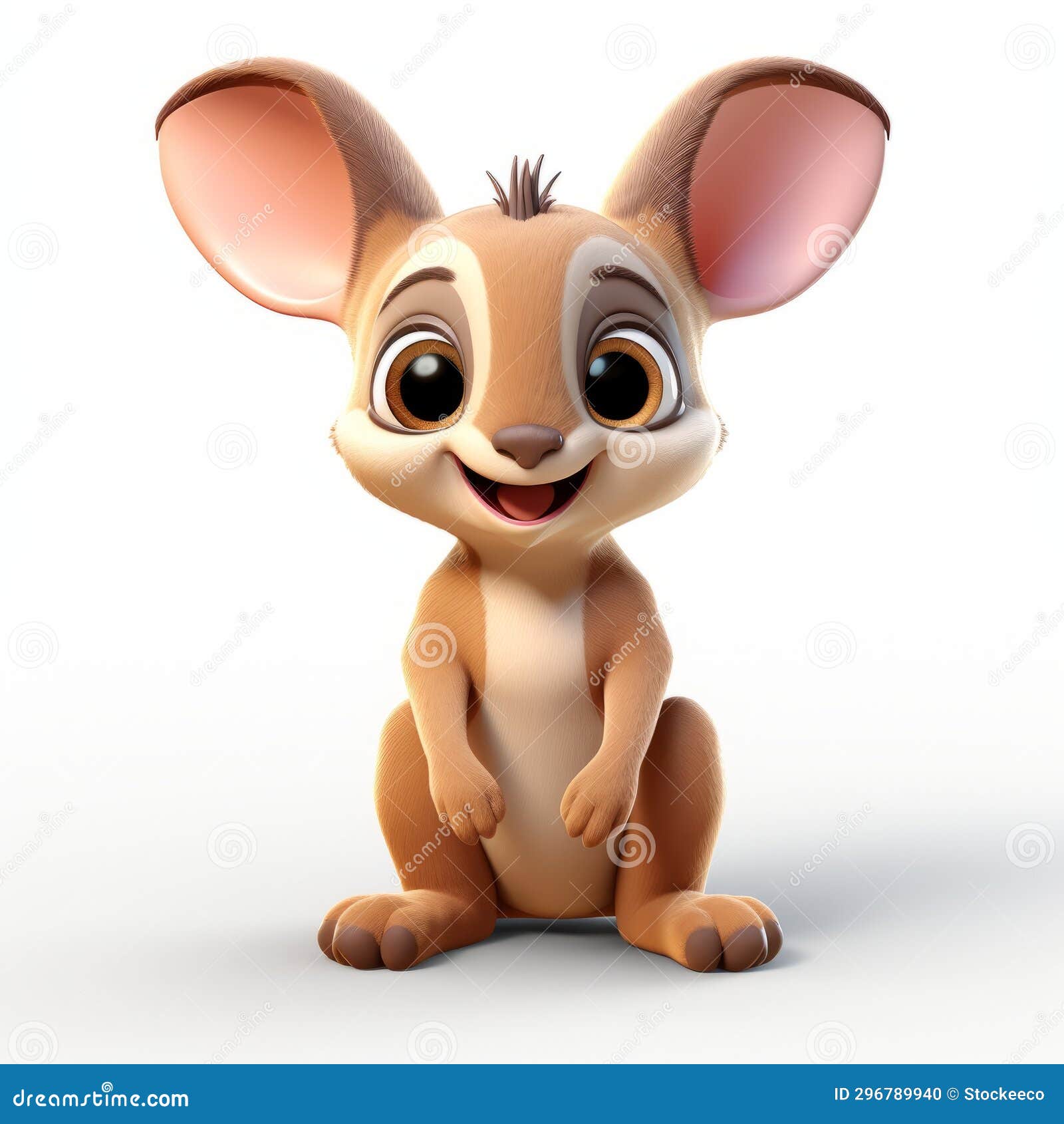 little cute kangaroo: high-quality 3d  in fantasy style