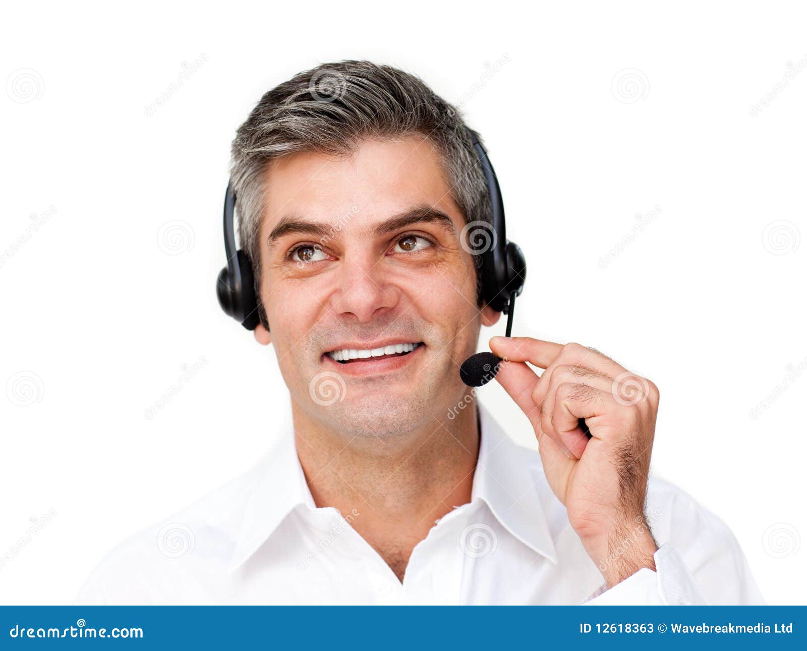 Charming Customer Service Agent with Headset on Stock Image Image of