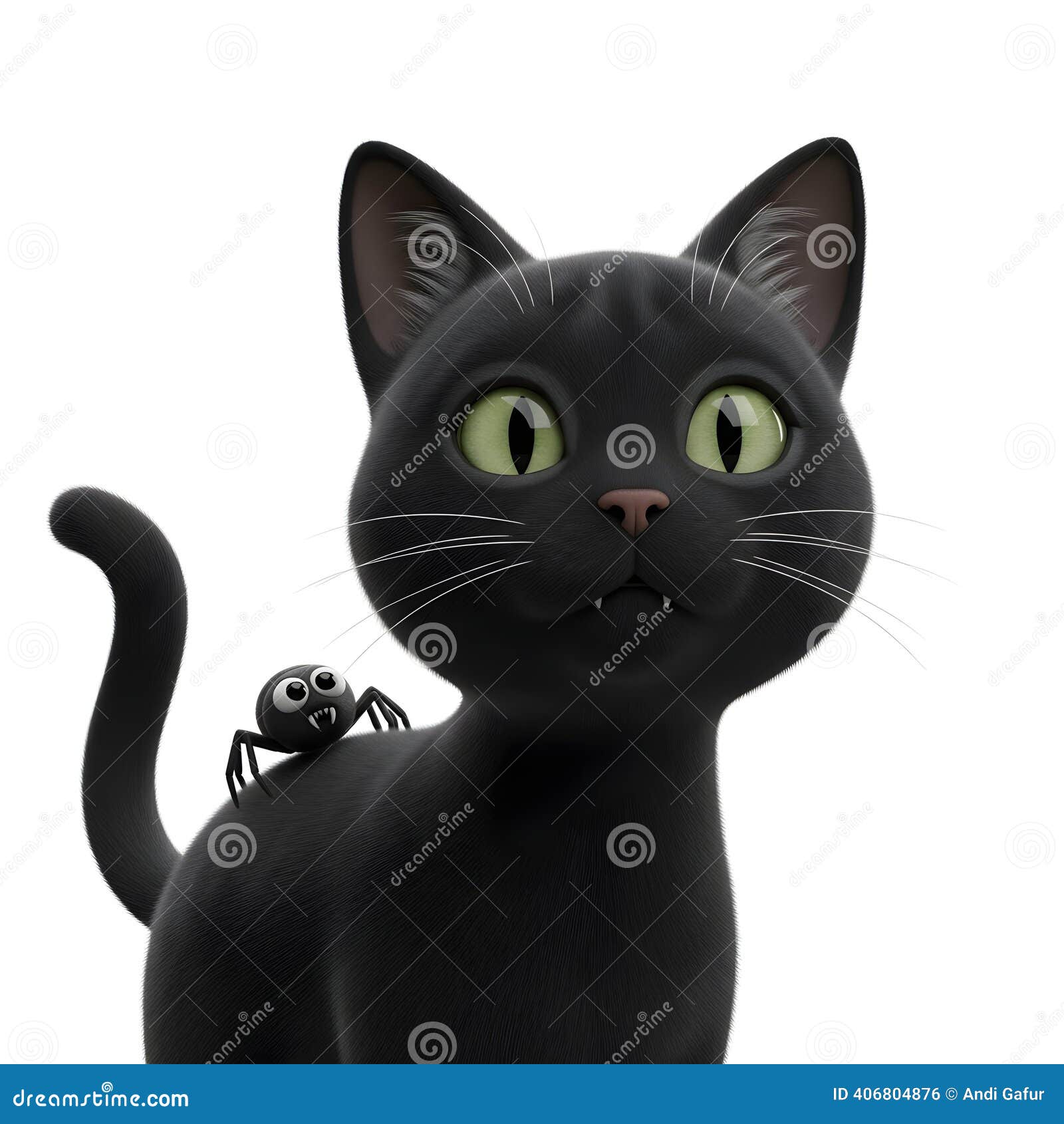 Cute Black Cat with Spider Companion Stock Illustration - Illustration of  arachnid, monster: 406804876, image size:1600x1690
