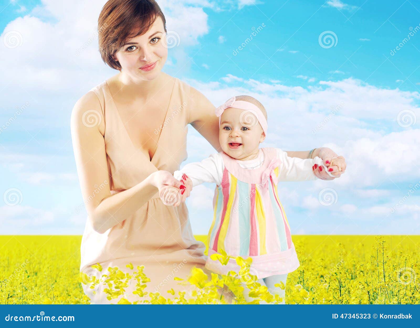 Download Charming Mother Hugging Little Daughter Stock Image - Image of girl, infant: 47345323