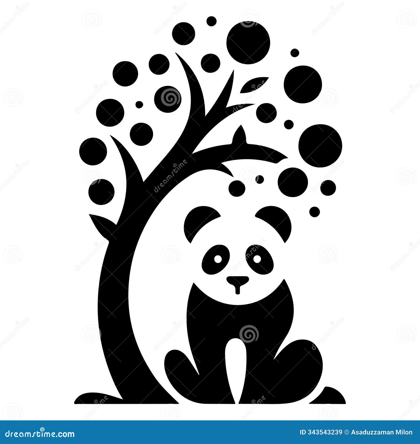 cute panda  icon   on white background
