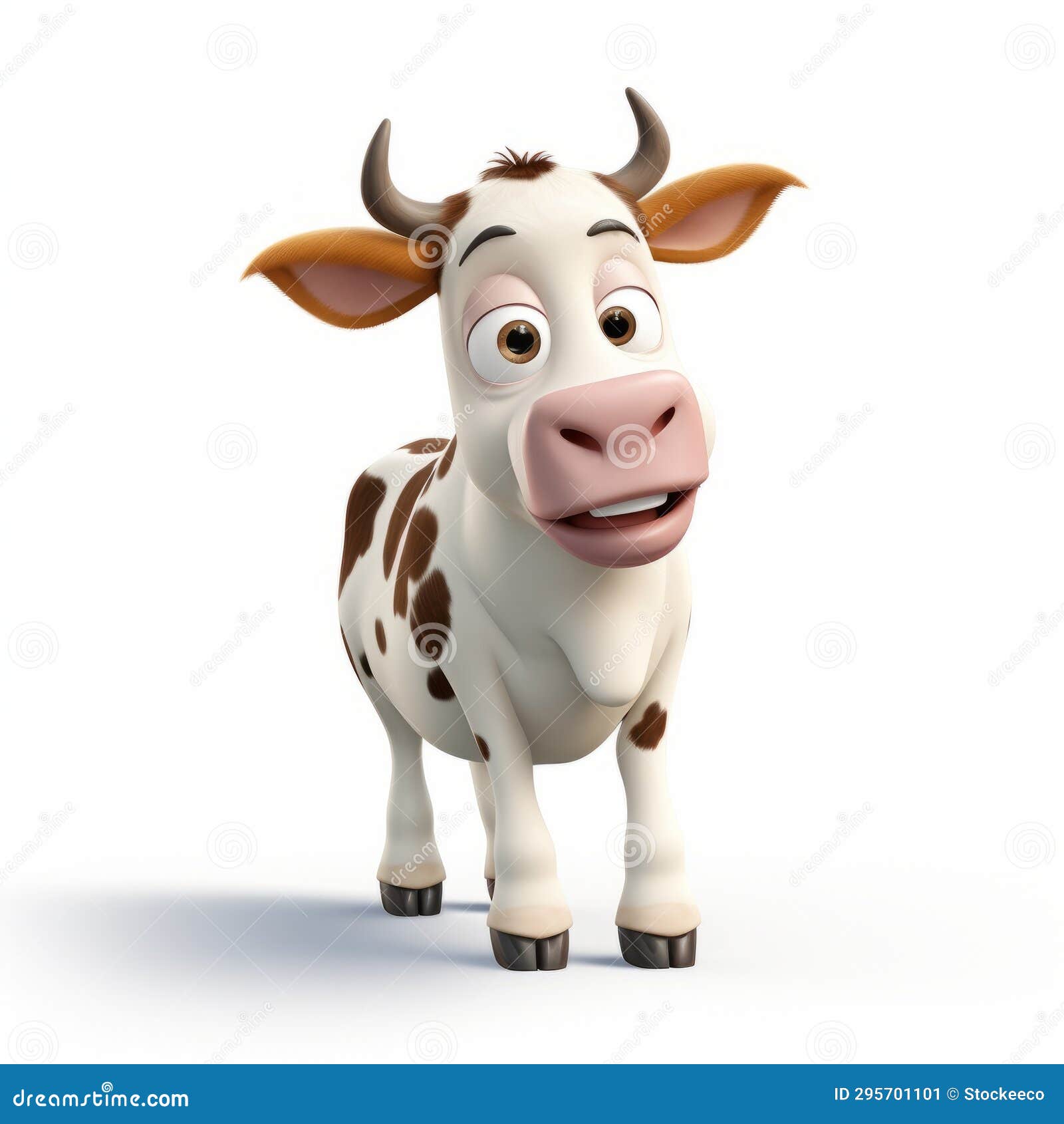 charming photorealistic 3d pixar cow 