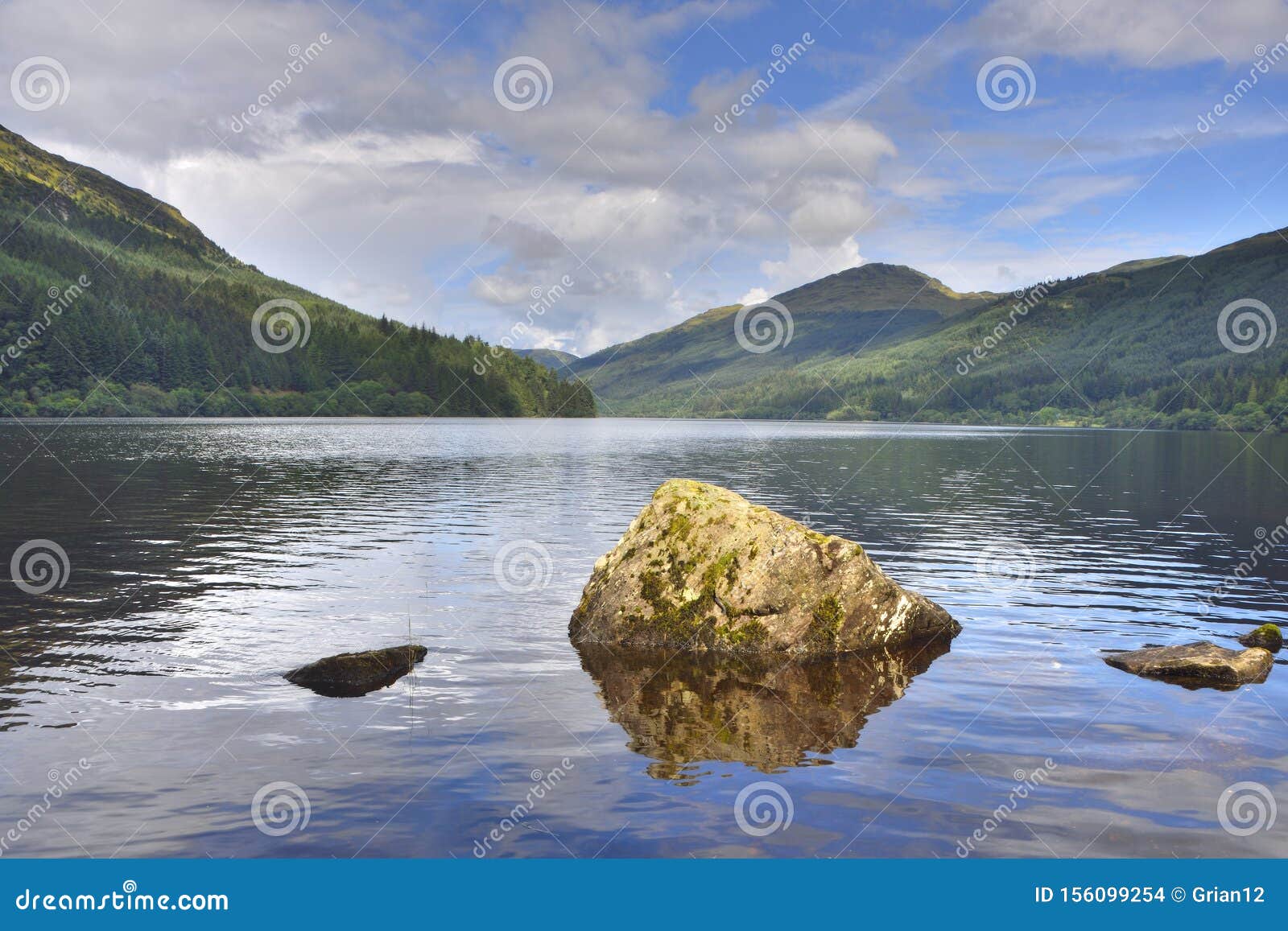 Charming Scottish Loch Scene in Summer Stock Photo - Image of loch ...