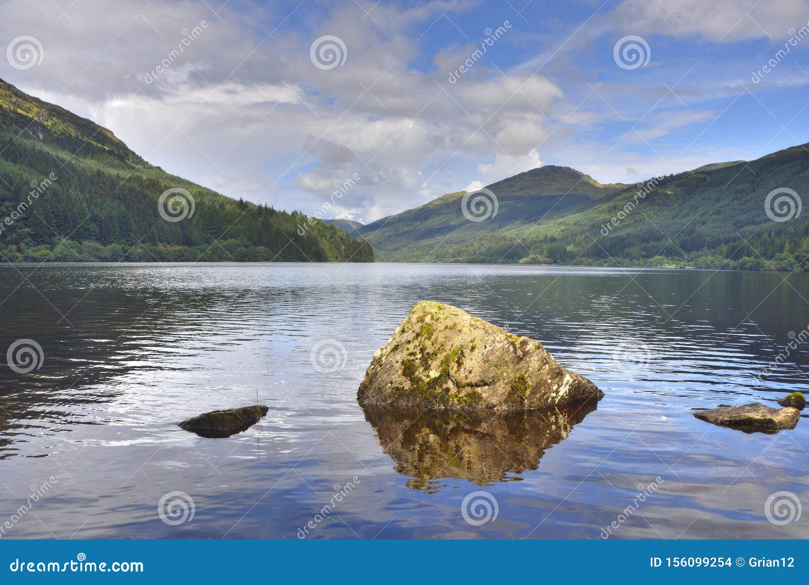 charming scottish loch scene in summer