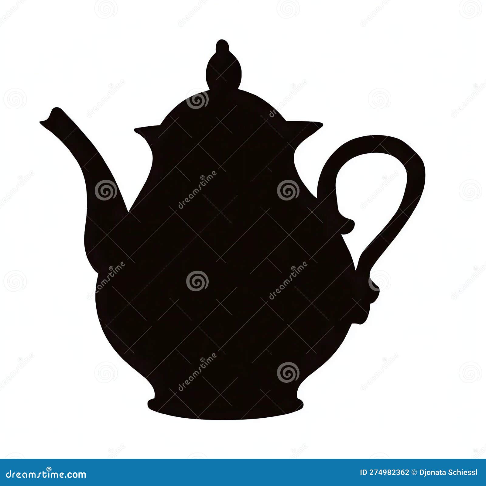 Vintage Tea Kettle Silhouette Stock Illustration Illustration of