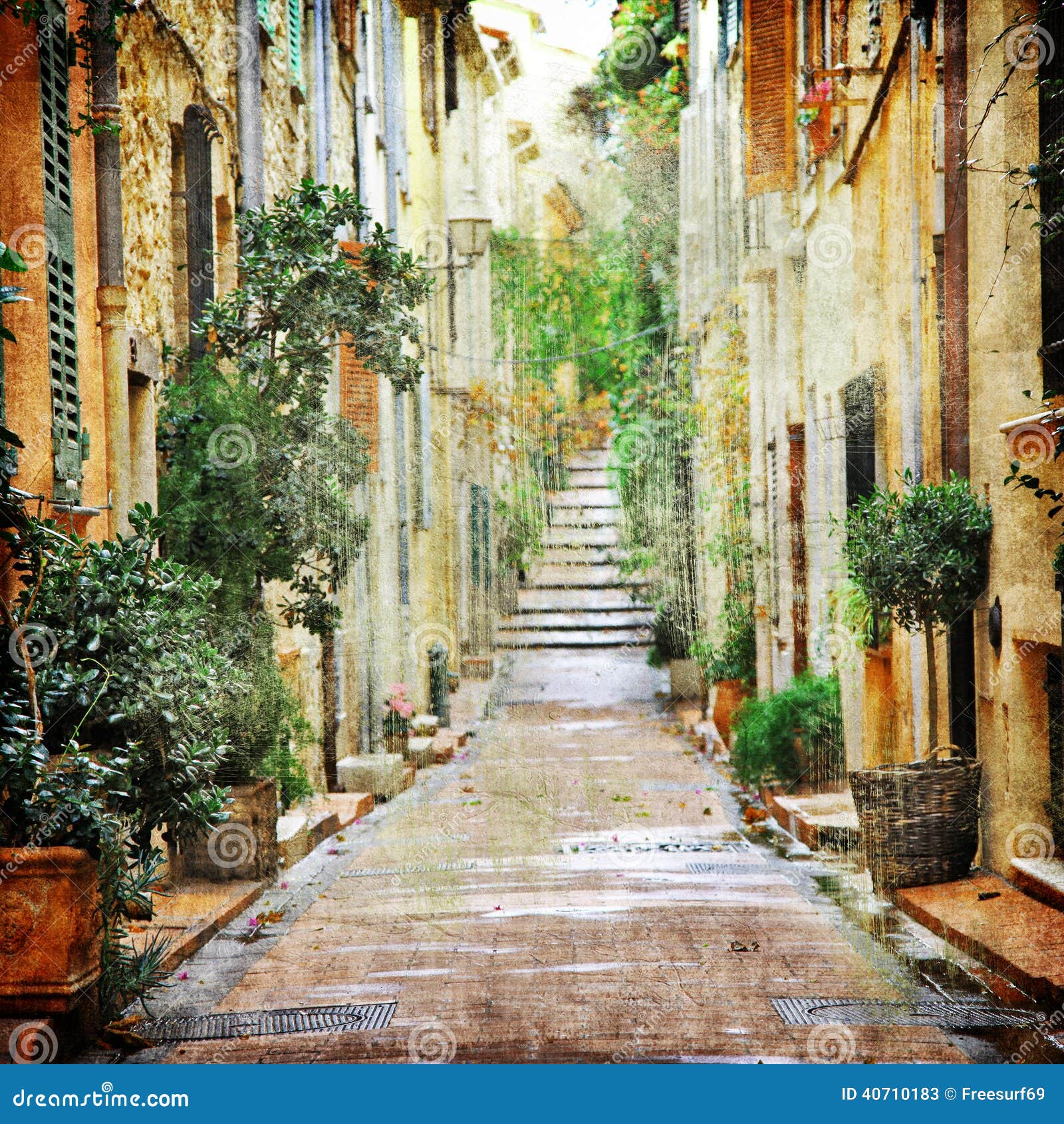 charming streets of mediterranian