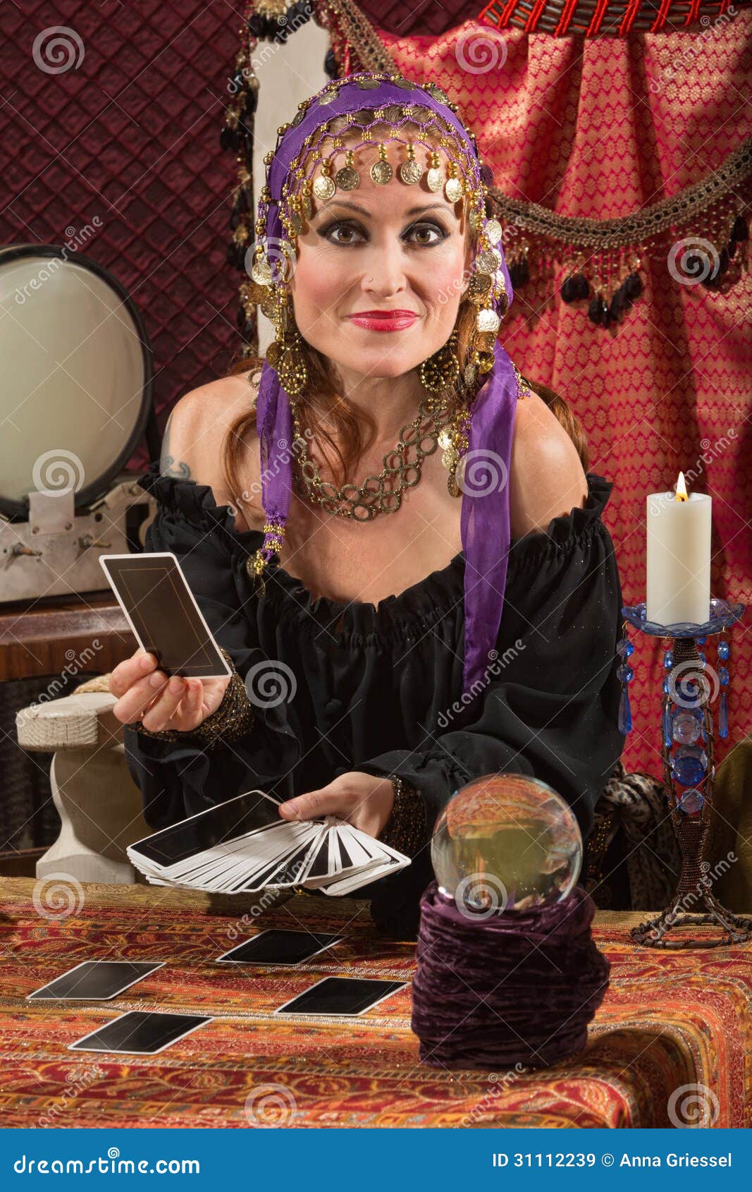 Charming Tarot Card Lady stock image. of - 31112239