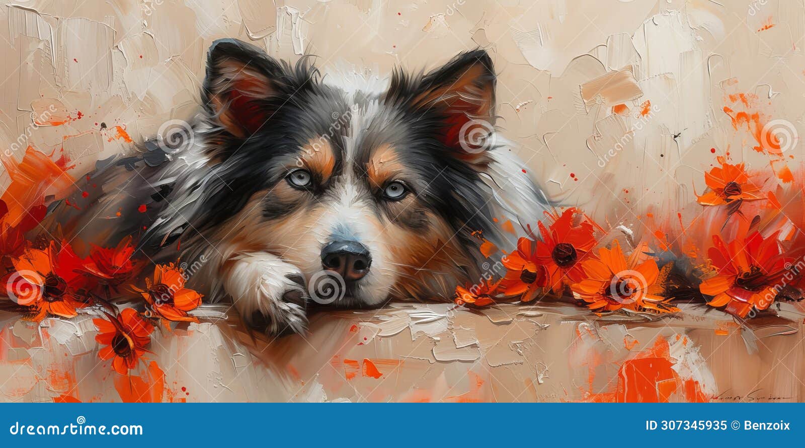 Charming watercolor illustration captures cute dog in a bright and colorful style AI generated