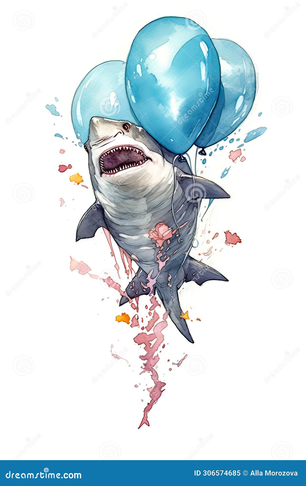 157 Watercolor Shark Stock Photos - Free & Royalty-Free Stock
