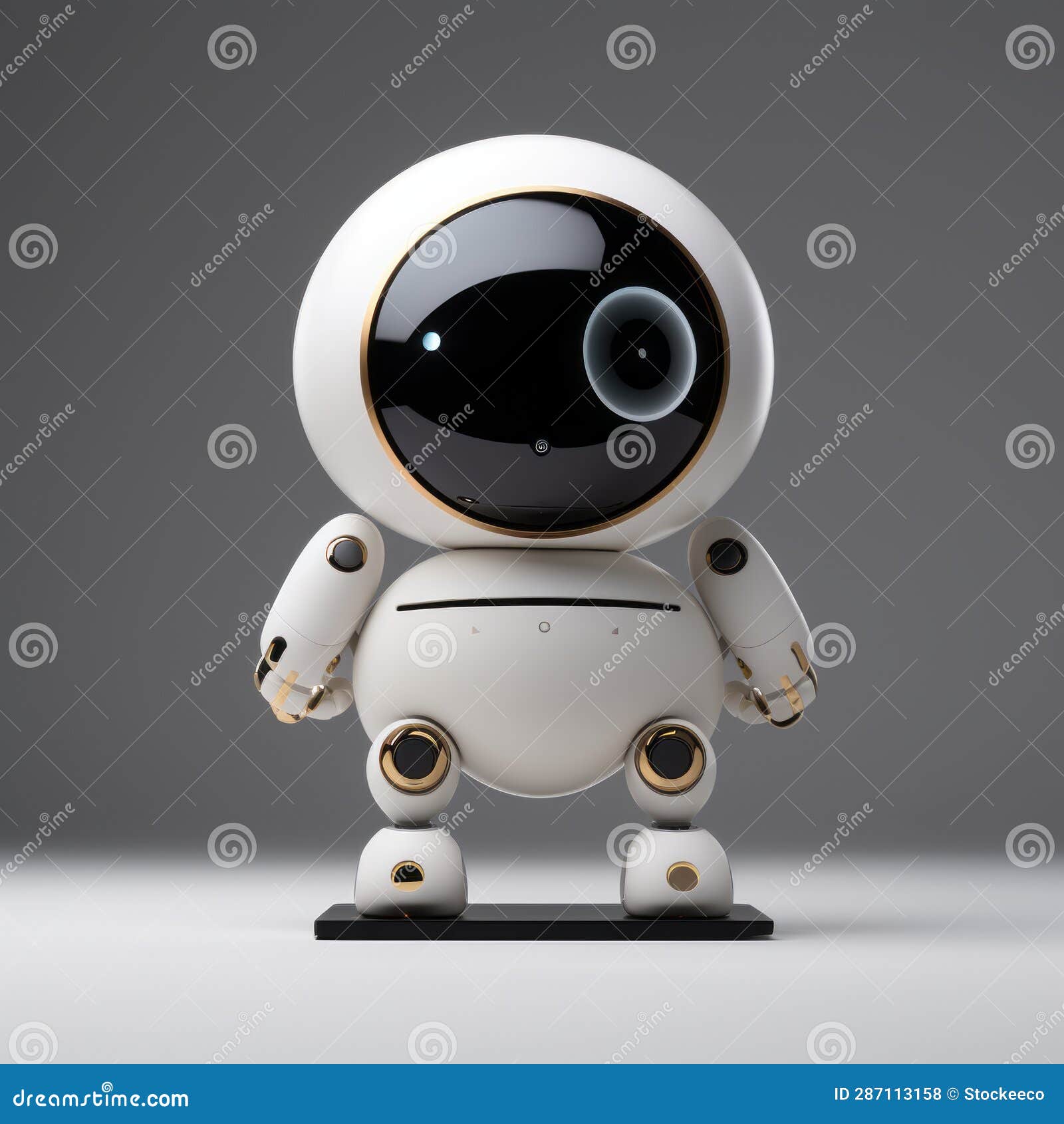Charming White Robot Toy with Minimalist Design and 4k Hd Technology