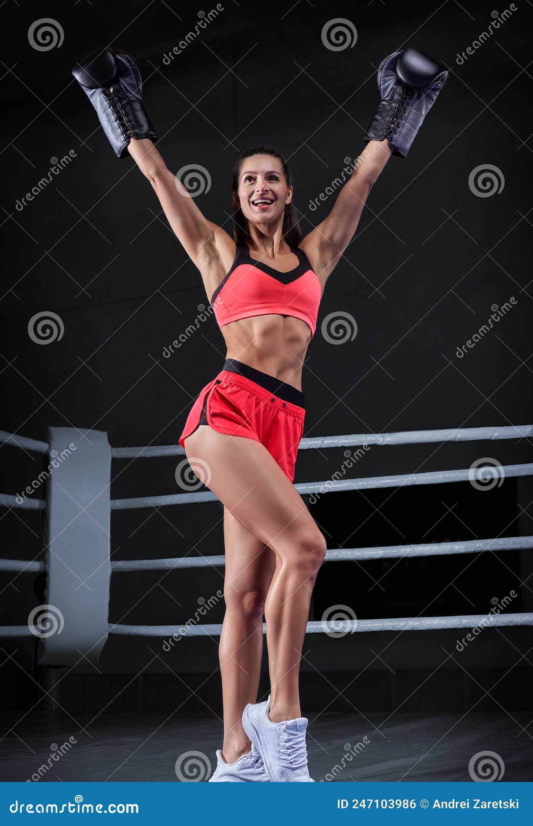 Woman Boxer in Sports Bra and Red Gloves Stock Image - Image of champion,  lady: 59681413