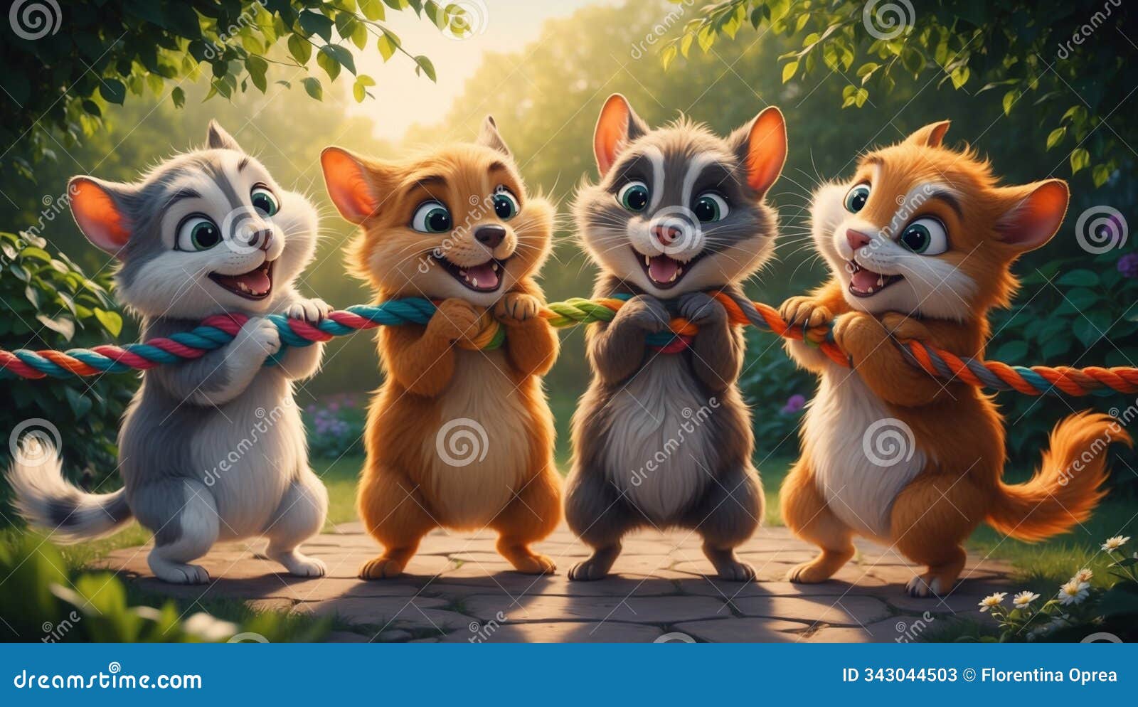 a charmingly scene of a adorable and amusing group animals