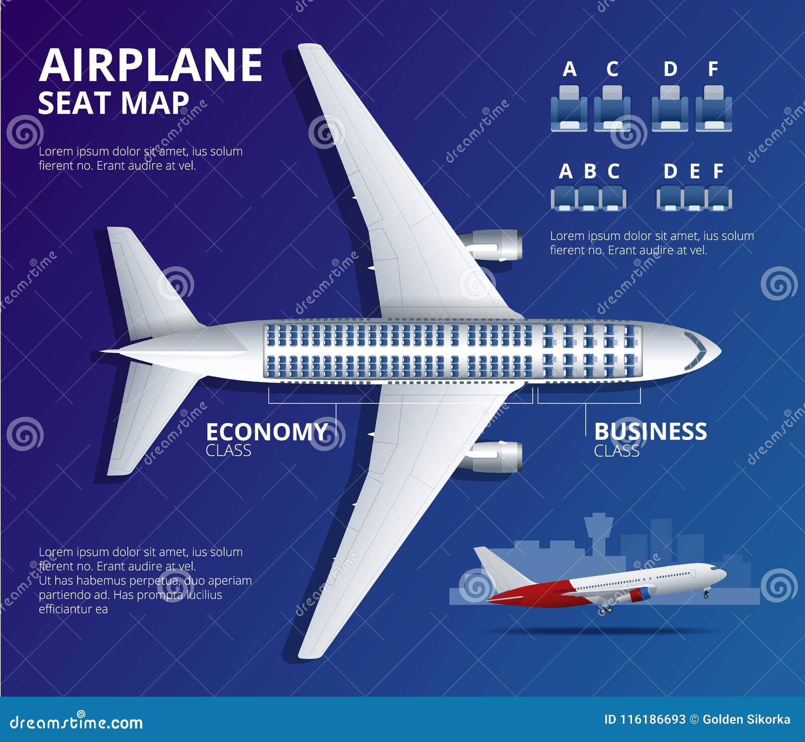 Chart Airplane Seat, Plan, Of Aircraft Passenger. Aircraft Seats Plan
