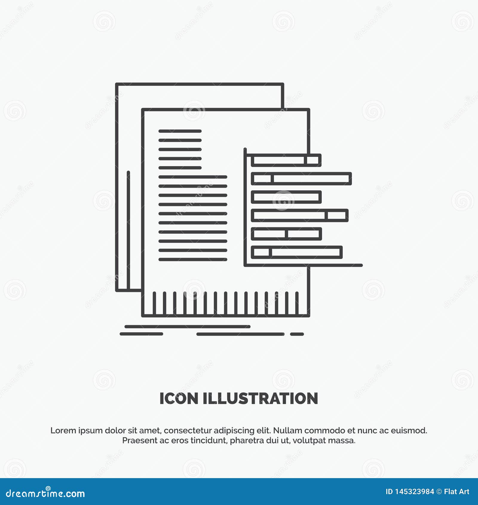 chart, data, graph, reports, valuation icon. line  gray  for ui and ux, website or mobile application