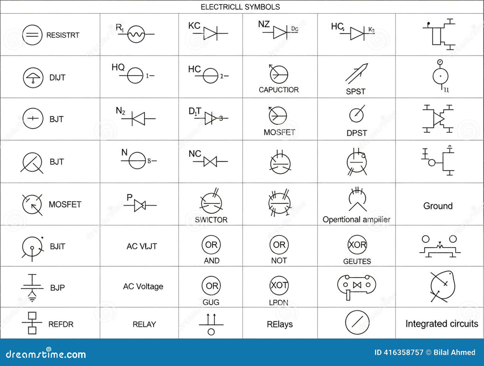 Basic Electrical Symbols | EdrawMax Templates, image size:1600x1210