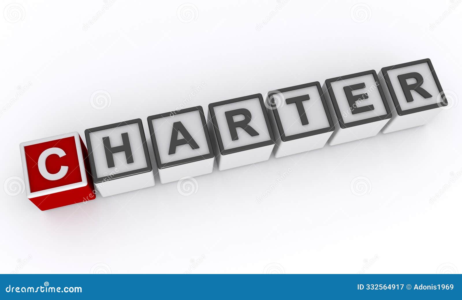 charter word block on white