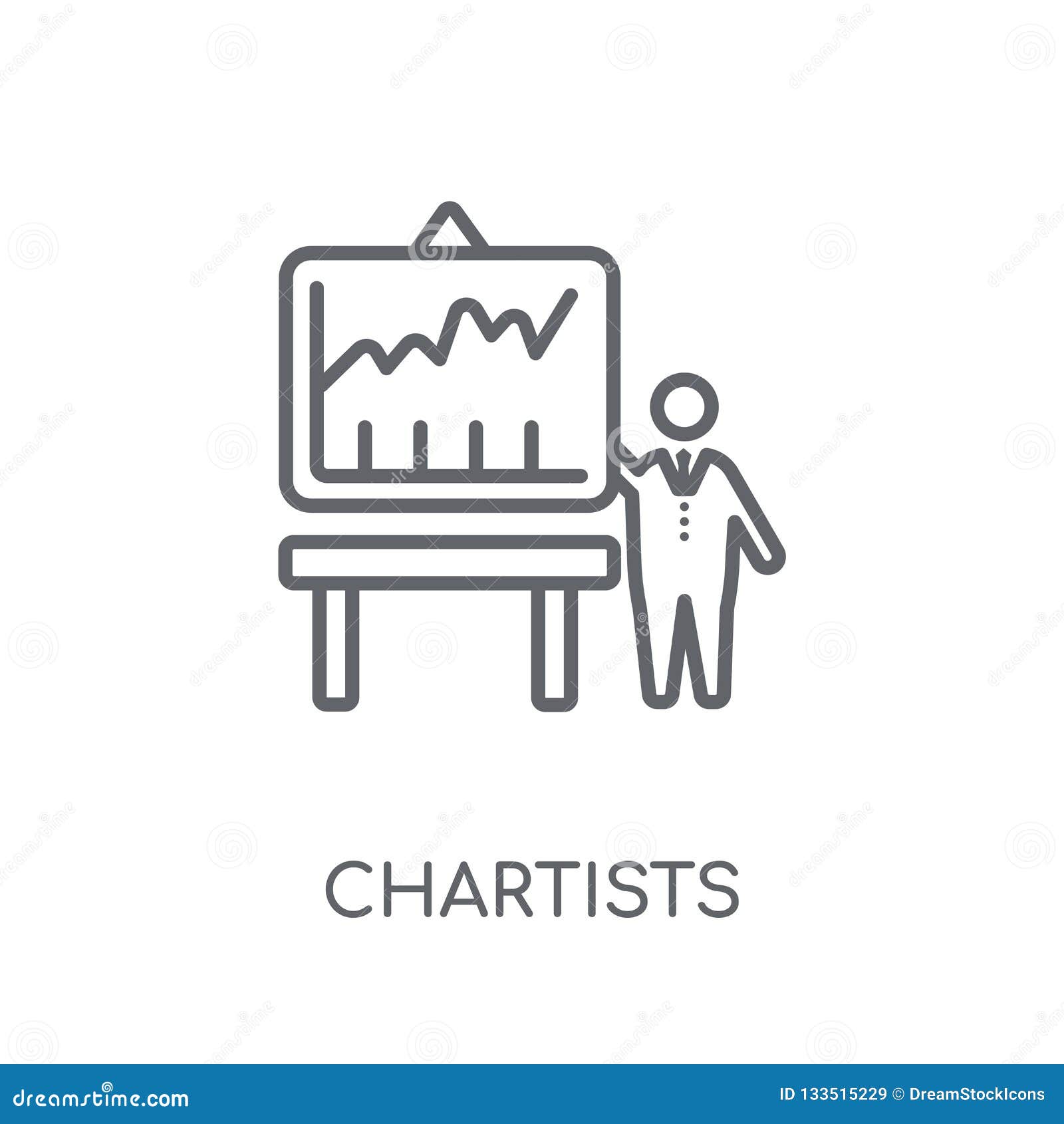 chartists linear icon. modern outline chartists logo concept on