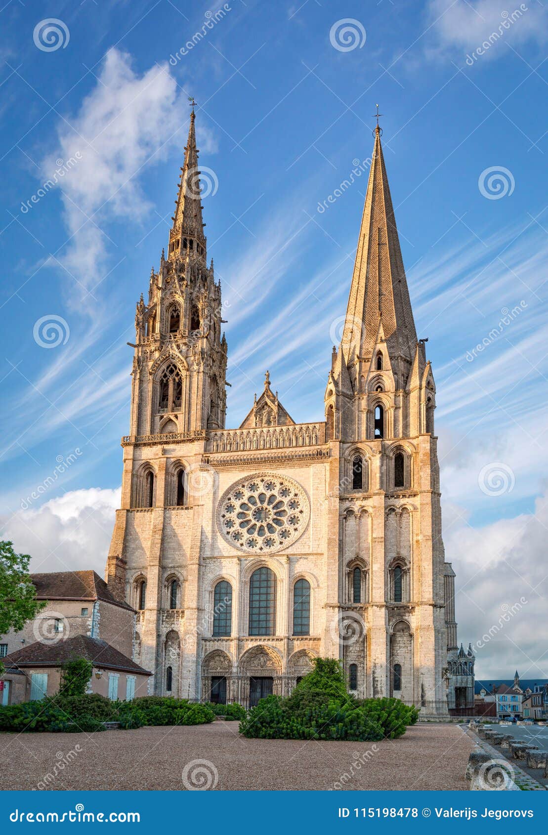 chartres cathedral on a sunny day