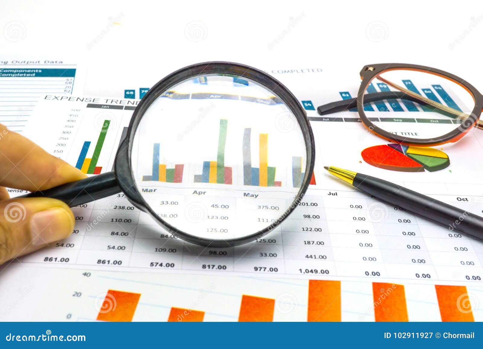 charts and graphs paper. financial, accounting, statistics, analytic research data and business company meeting concept