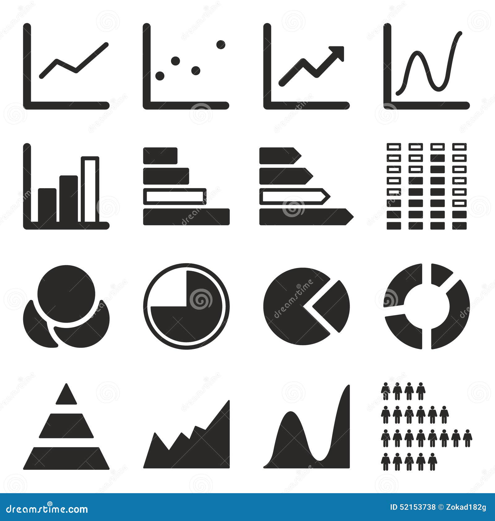 Download Charts Icons stock vector. Illustration of business ...