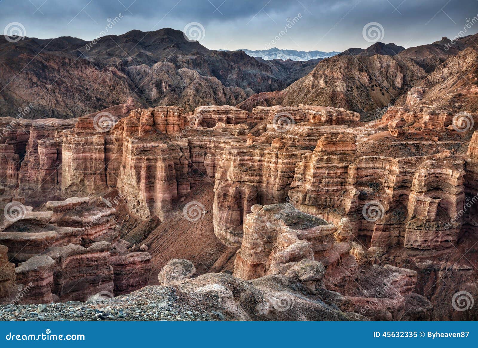 Charyn Canyon in Kazakhstan Stock Image - Image of heat, layer: 45632335
