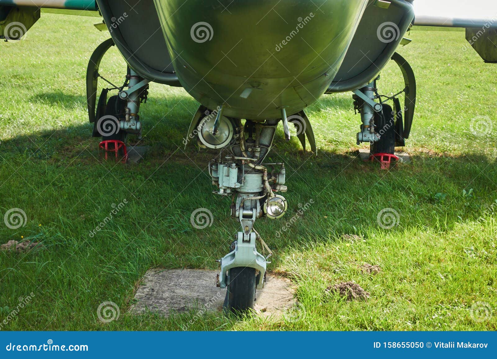 The Chassis of a Military Fighter Aircraft from the Bottom of the