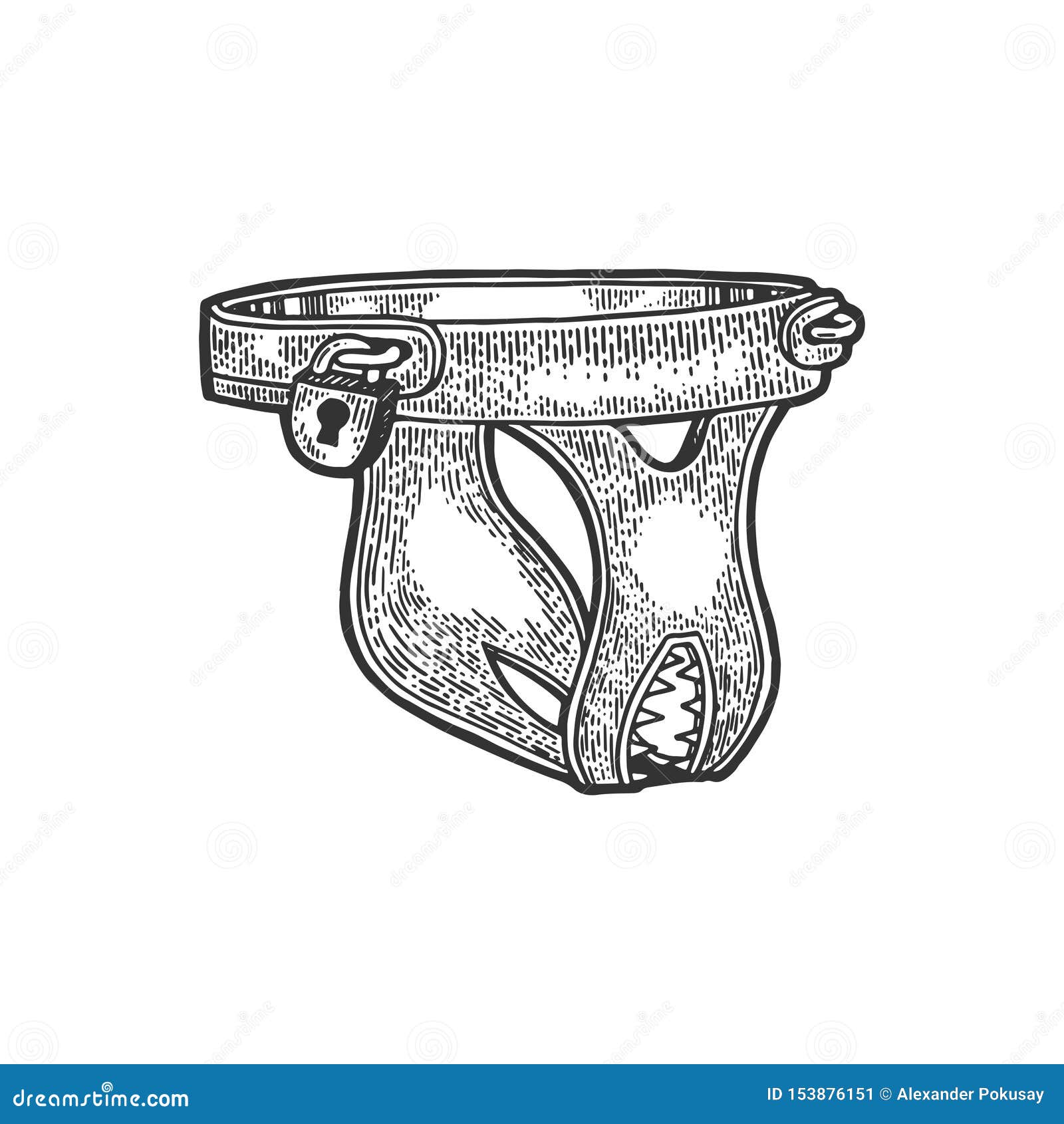 Chastity Belt Torture Device Sketch Vector Stock Vector - Illustration of  victim, iron: 153876151
