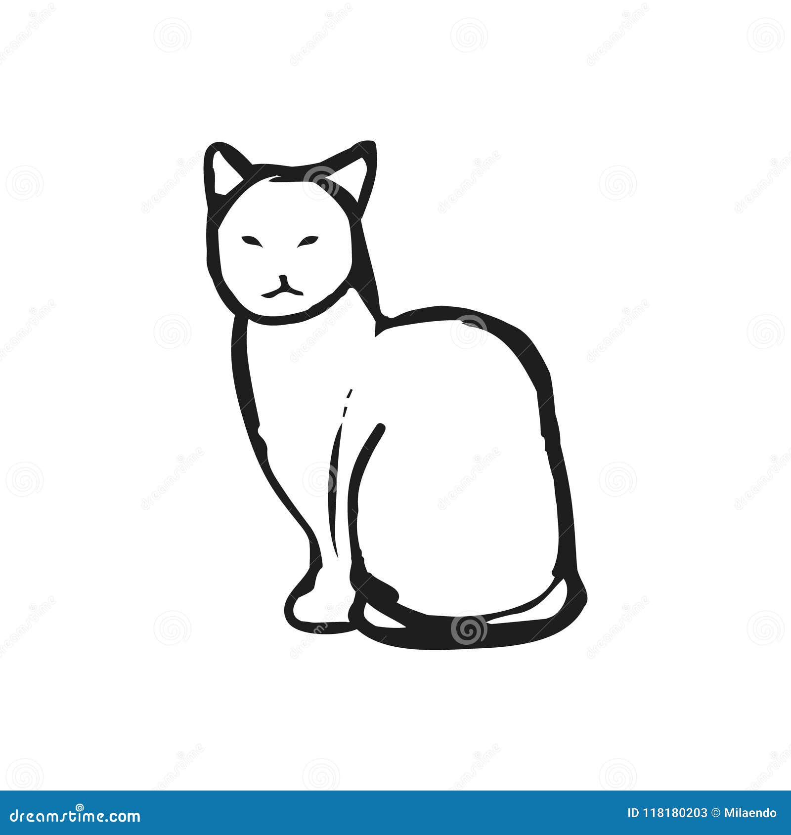 Chat Abstrait Des Lignes Noires Illustration De Vecteur Illustration Du Nature Forme