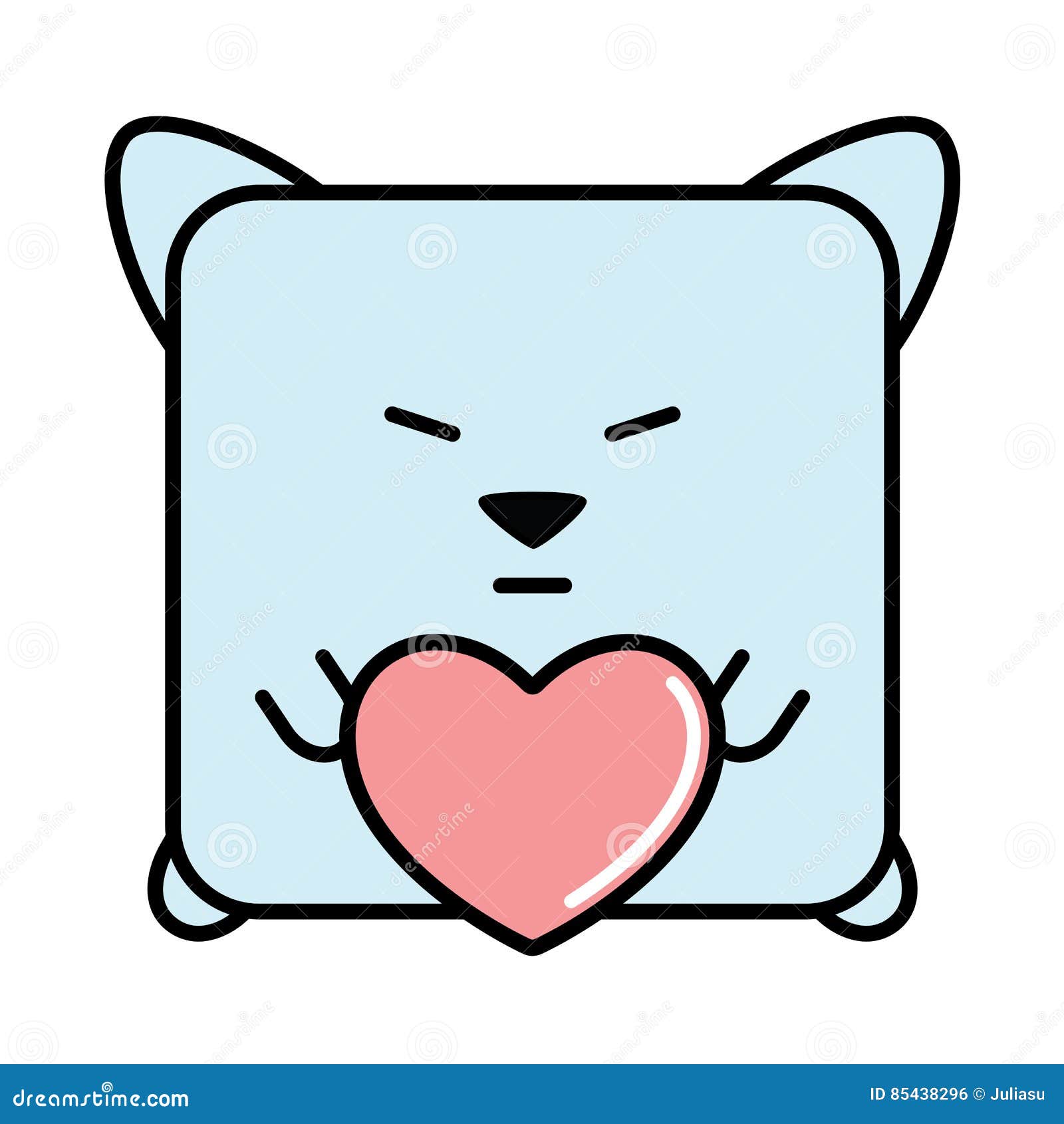 Chat Avec Un Emoji De Coeur Illustration De Vecteur Illustration Du Avatar Chaton Chat Avec Un Emoji De Coeur Illustration De Vecteur Illustration Du Avatar Chaton