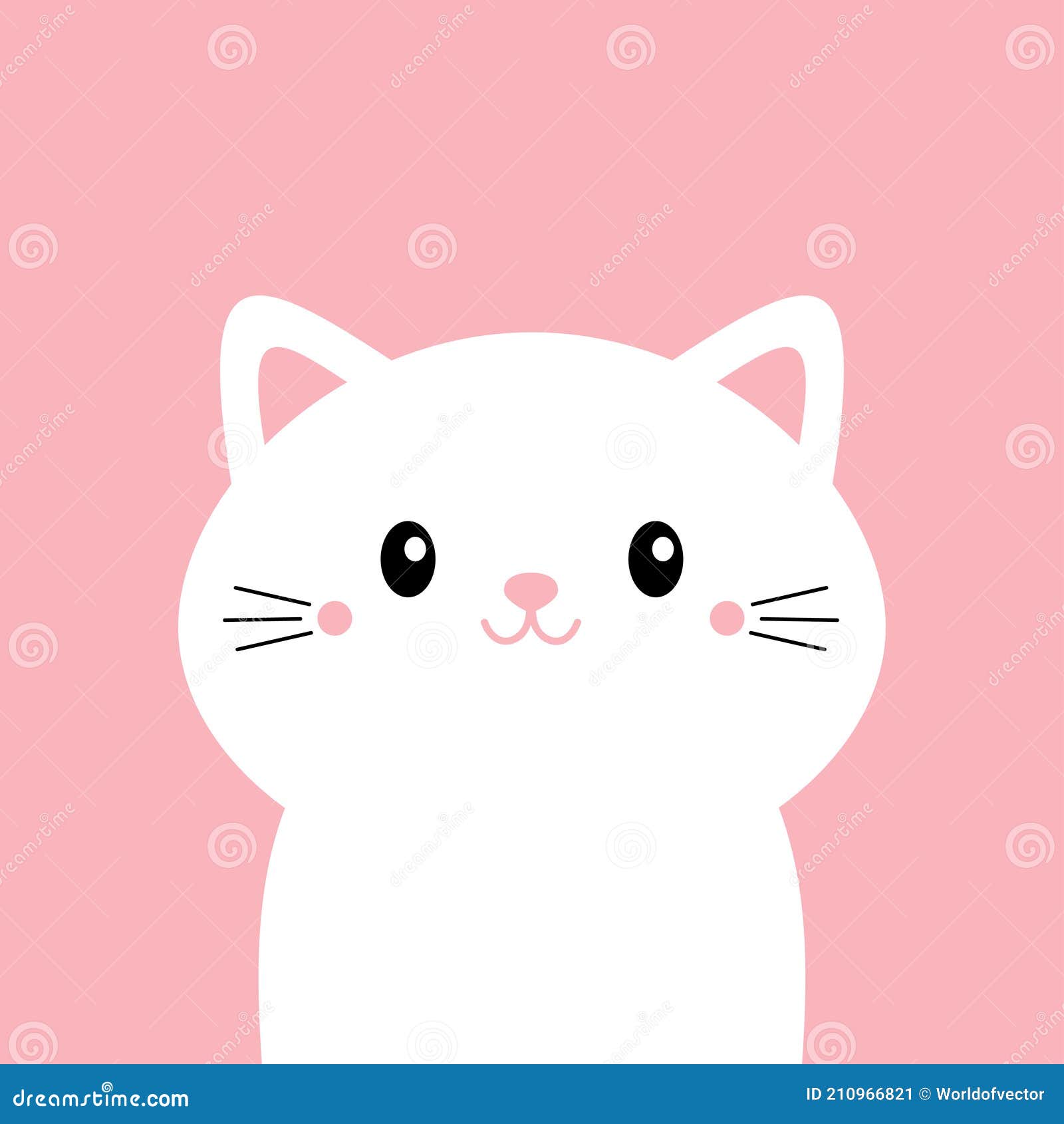 Chat Blanc Chaton Tete De Chat Kawaii Mignon Dessin Anime Drole Personnage Modele De Couverture De Carnet De La Carte De Voeux P Illustration De Vecteur Illustration Du Graphisme Caractere