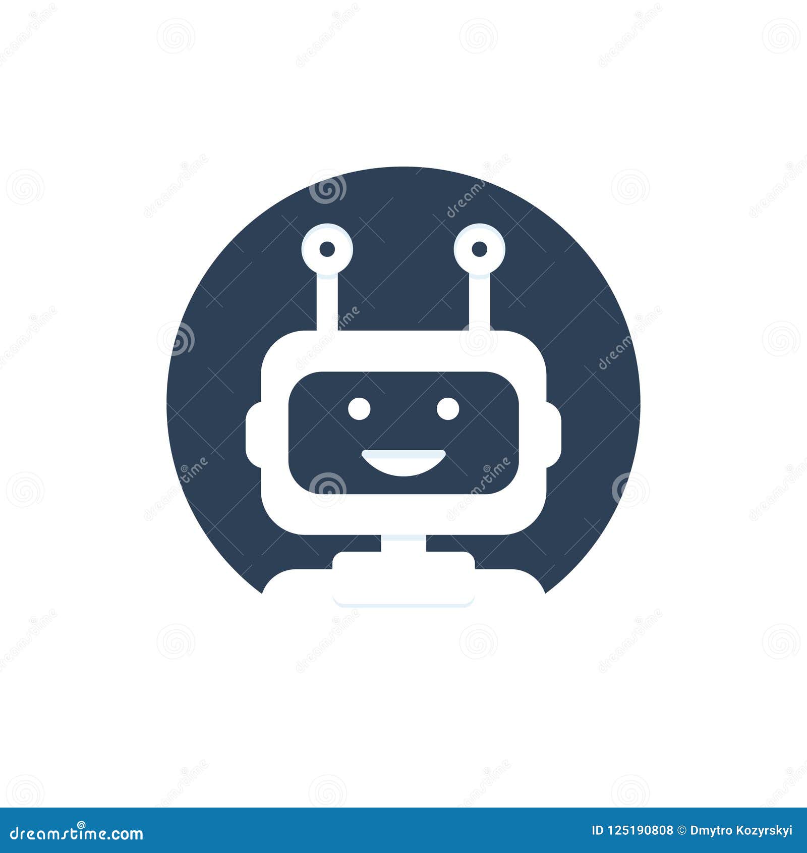 A Cute Smiling Robot Talking To A Chat Bot Vector Linear