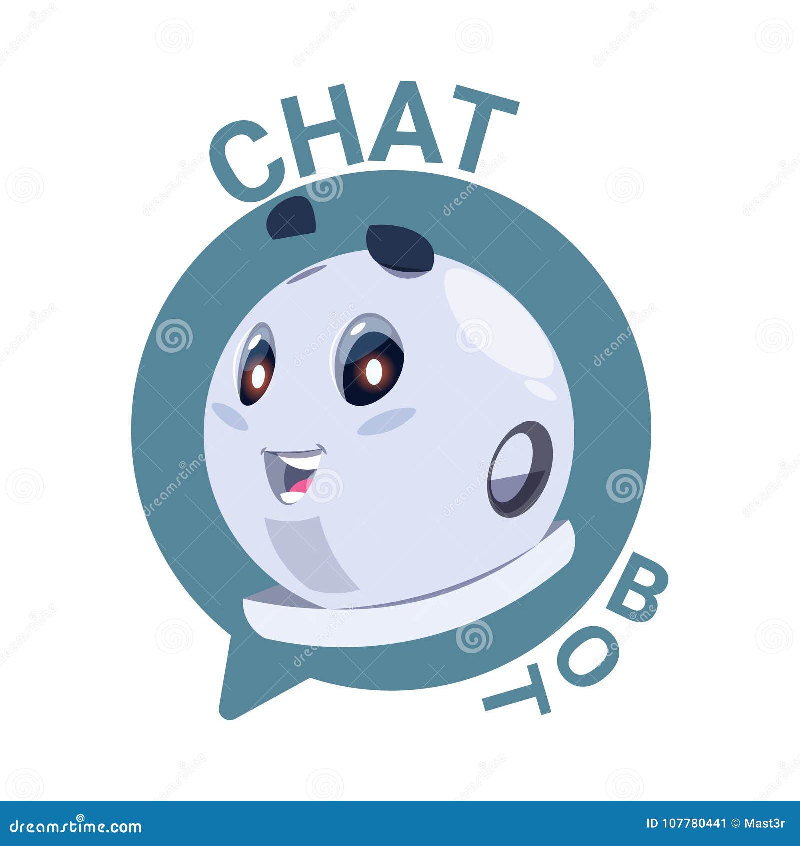 chat bot icon cute robot chatter or chatterbot technical support virtual service concept