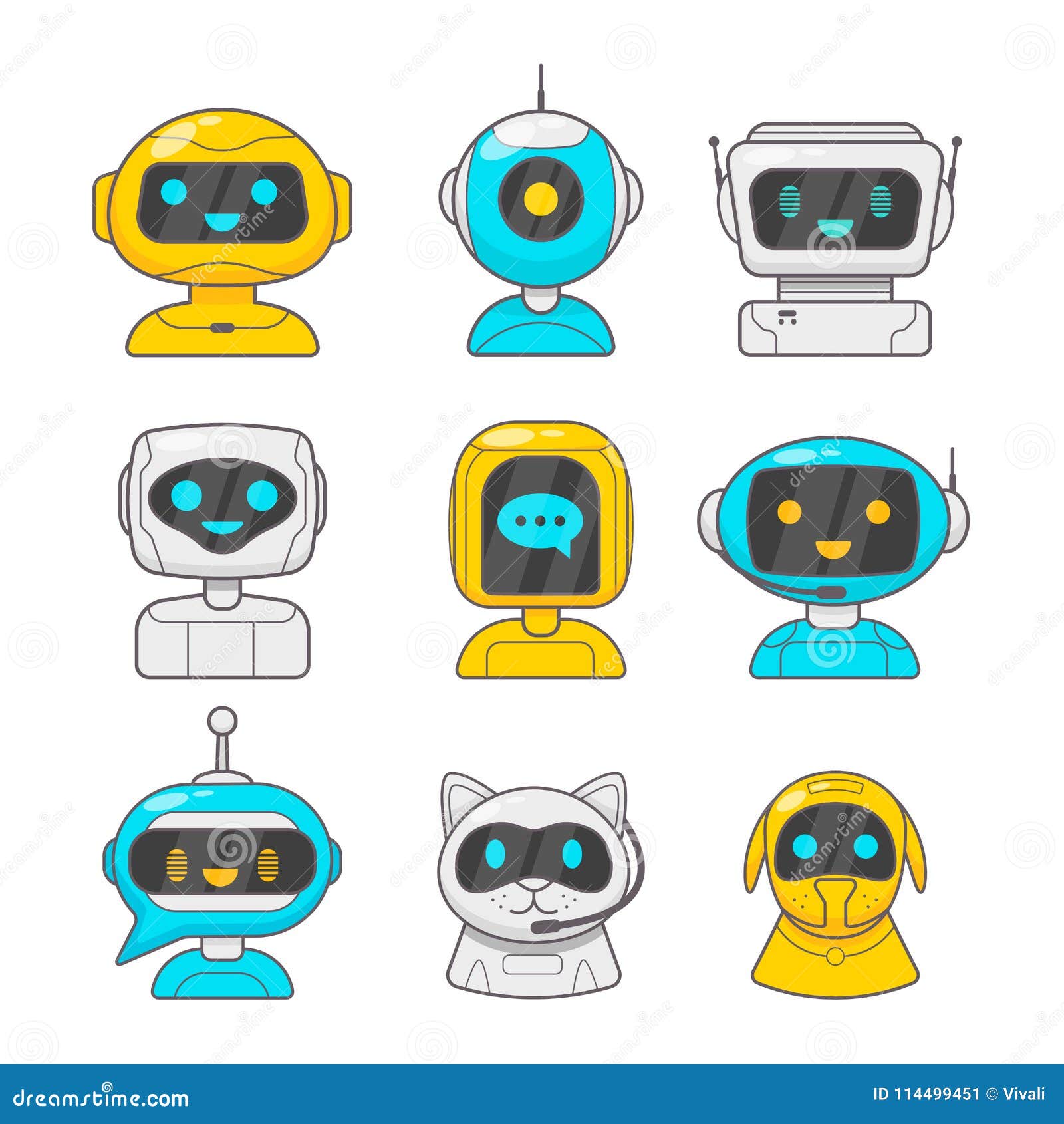 Chat Bot Robot Concept. Futuristic Machine Character. Virtual Chat