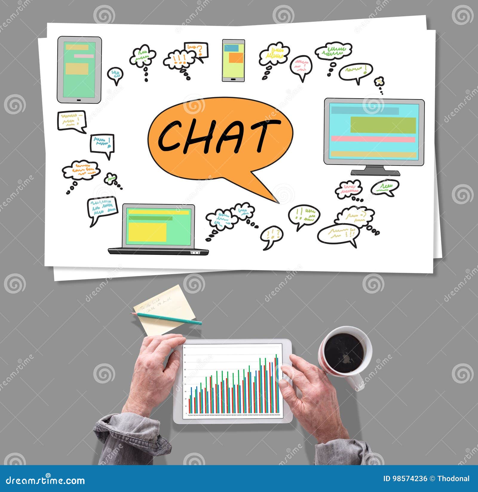 Chat Concept Placed on a Desk Stock Photo Image of bubble, chat 98574236