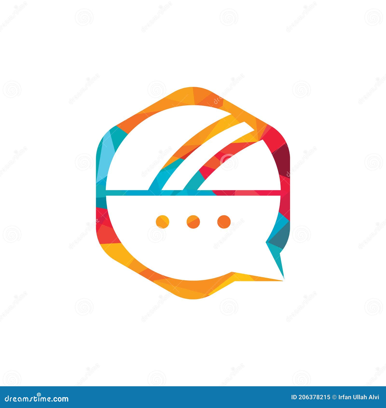 Chat Cricket Vector Logo Design Template. Stock Vector Illustration